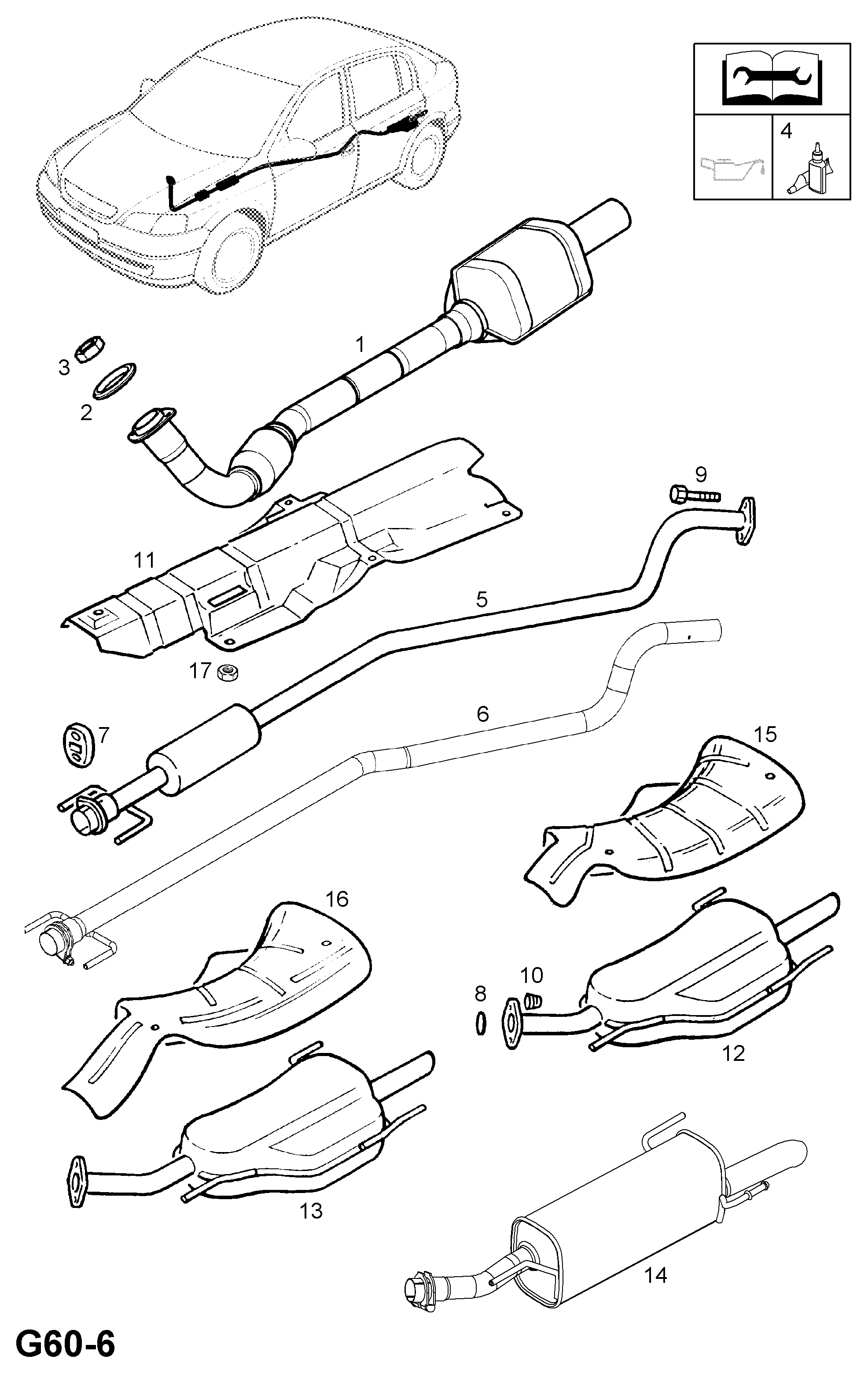 Opel 58 52 109 - Средний глушитель выхлопных газов unicars.by