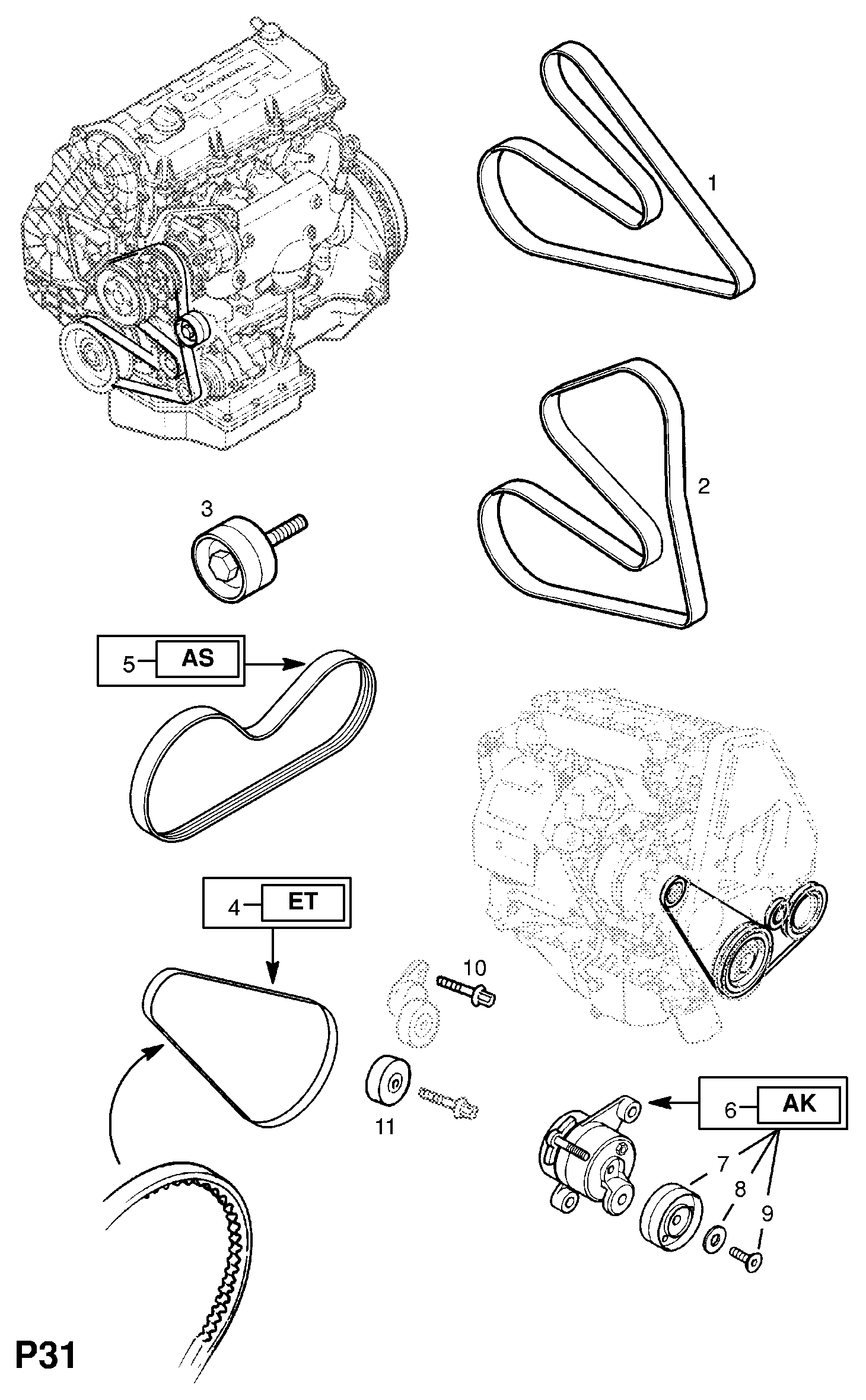 Opel 1204853 - Натяжитель, поликлиновый ремень unicars.by