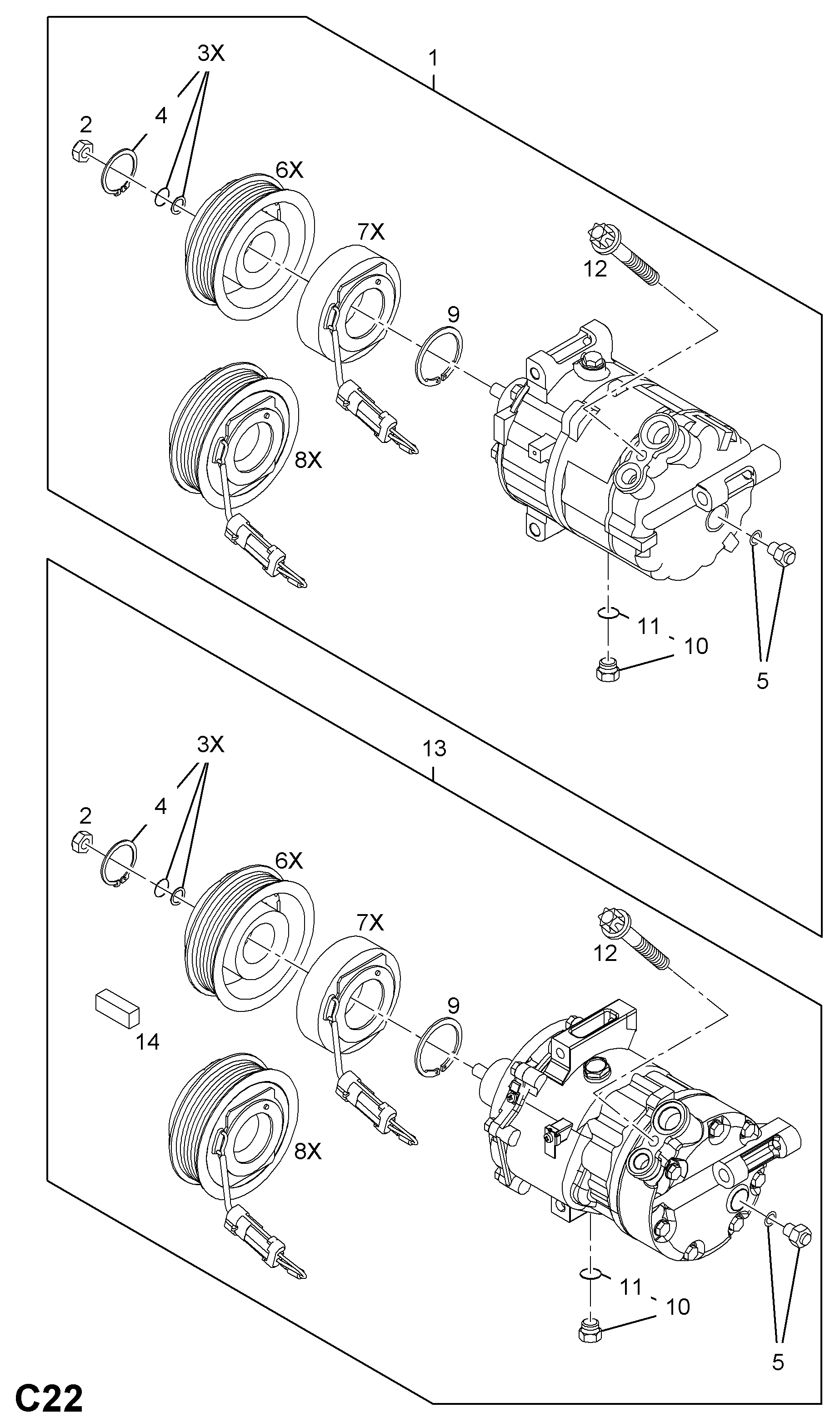 Vauxhall 6 854 007 - Компрессор кондиционера unicars.by