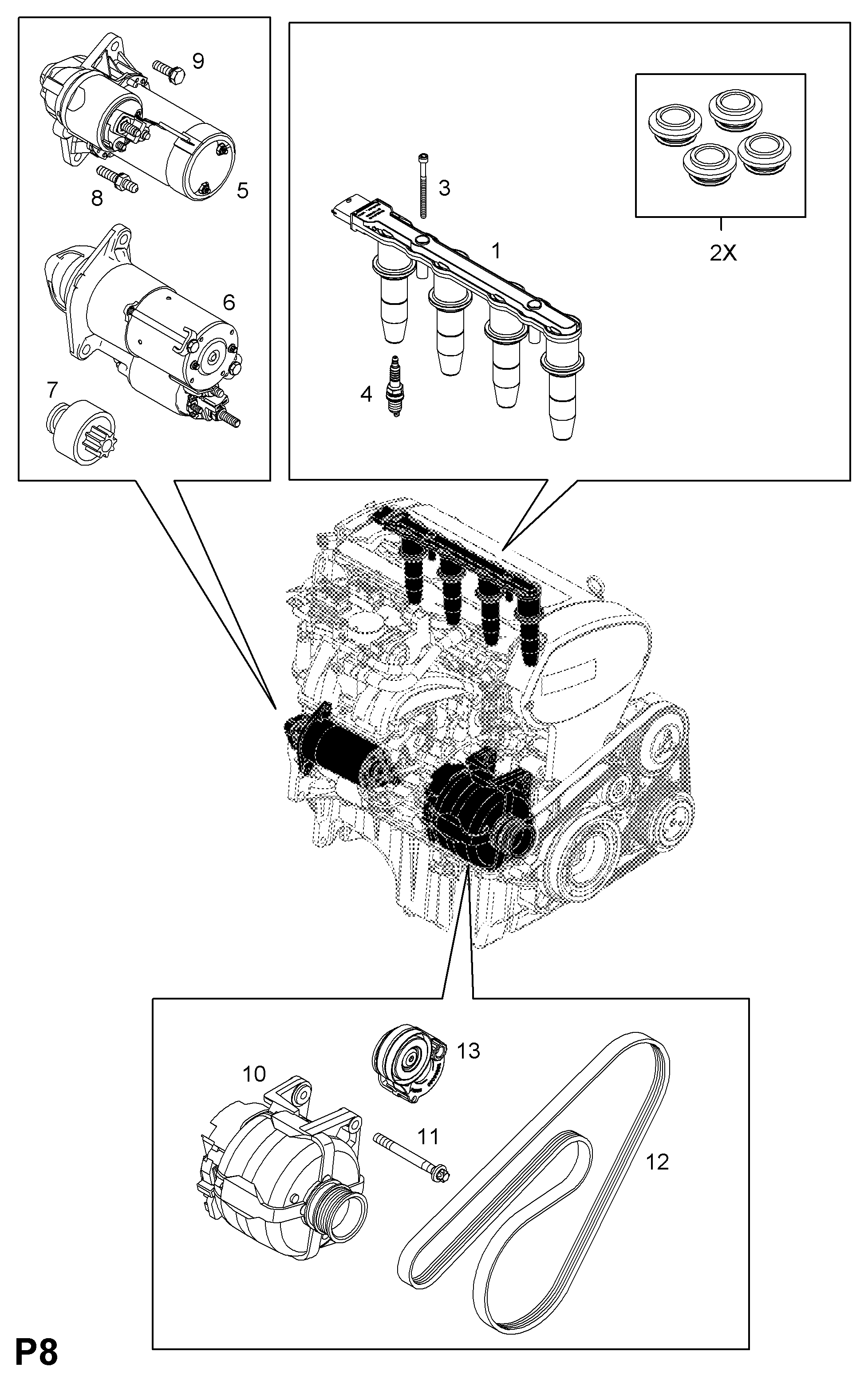 Opel 13 40 268 - Натяжитель, поликлиновый ремень unicars.by