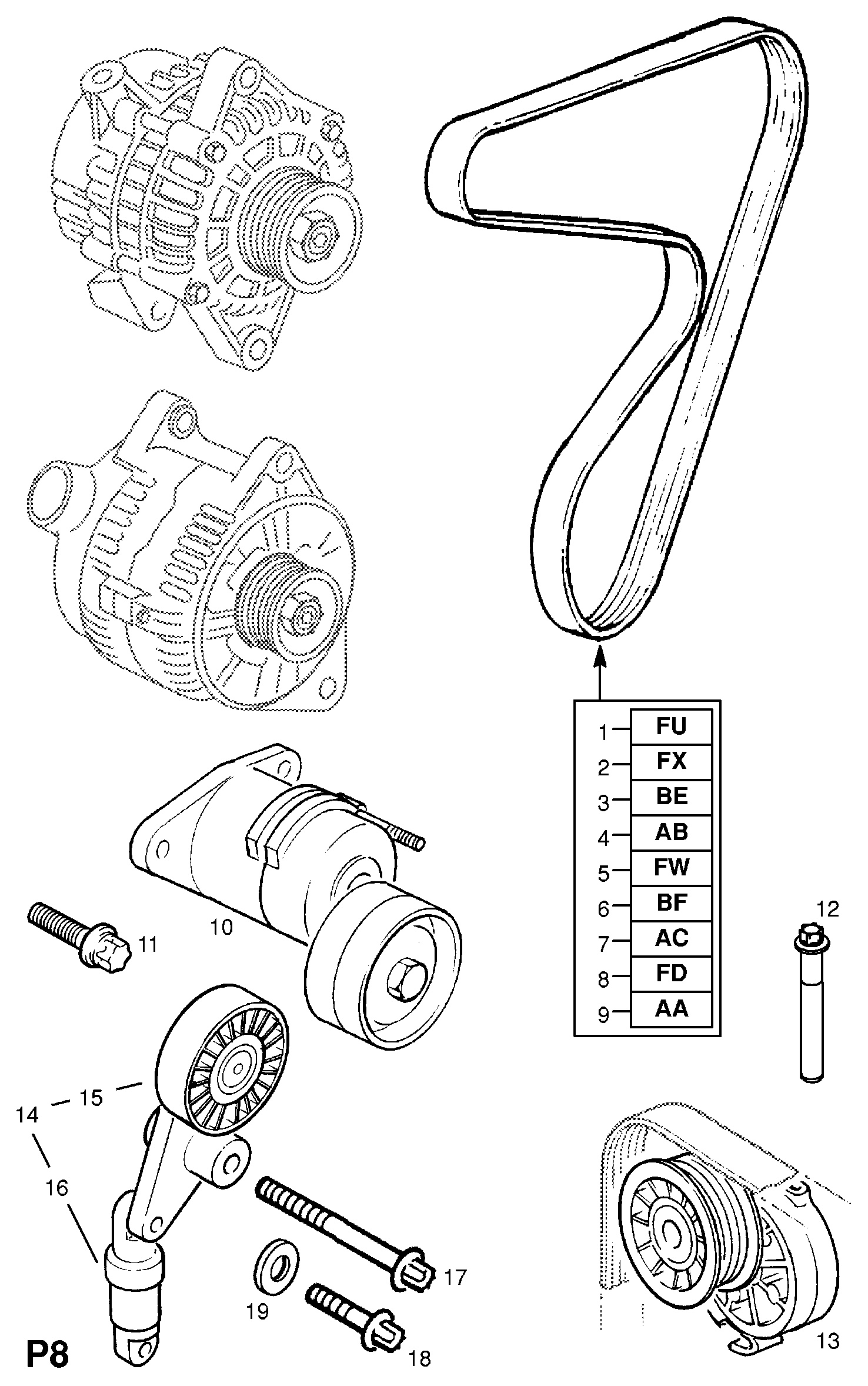 General Motors 1340545 - Натяжитель, поликлиновый ремень unicars.by