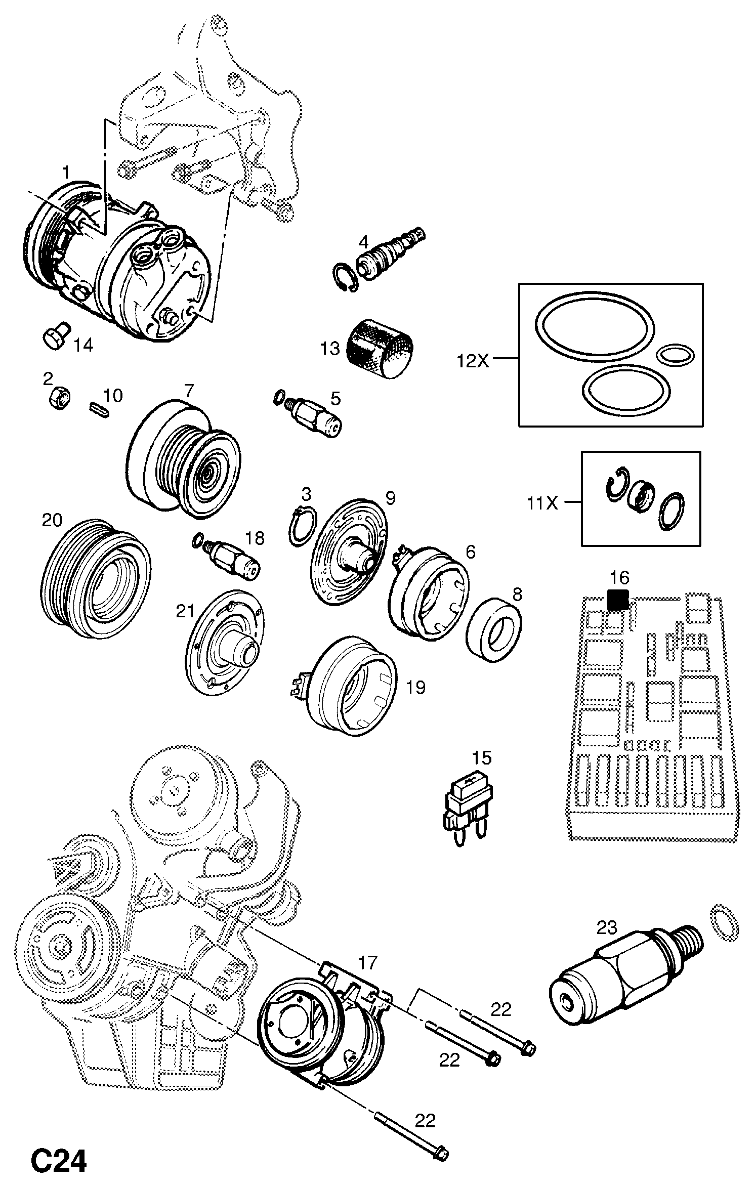 Chevrolet 1854095 - Компрессор кондиционера unicars.by