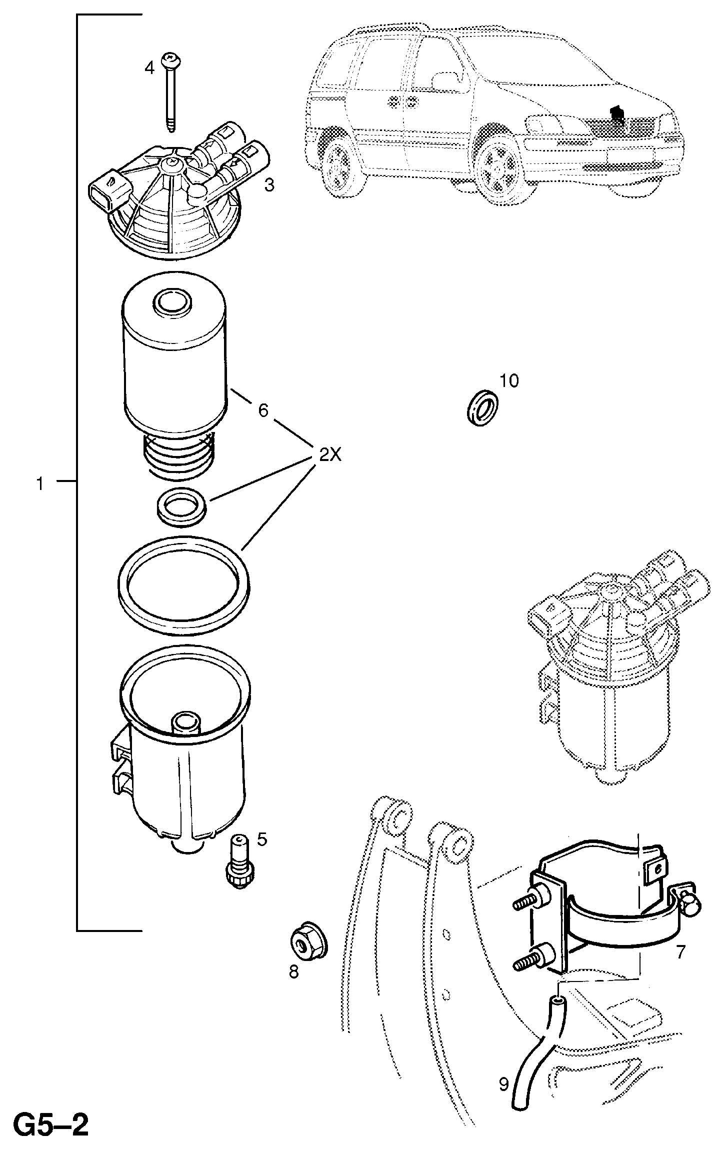 Opel 8 18 537 - Топливный фильтр unicars.by