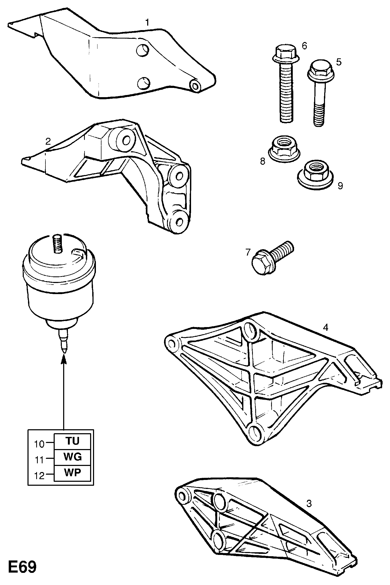 Opel 6 84 681 - Подушка, опора, подвеска двигателя unicars.by