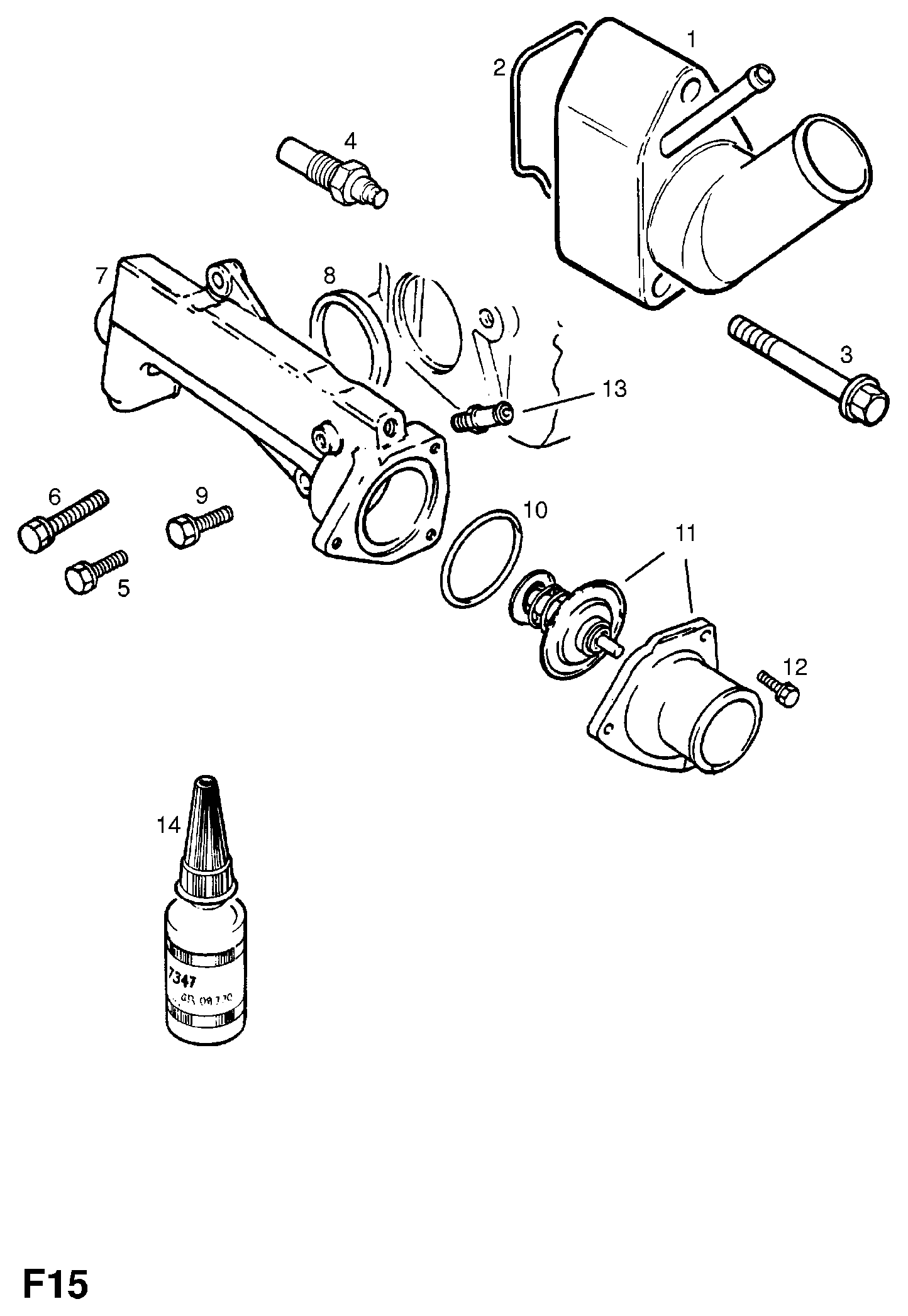 General Motors 1338867 - Термостат охлаждающей жидкости / корпус unicars.by