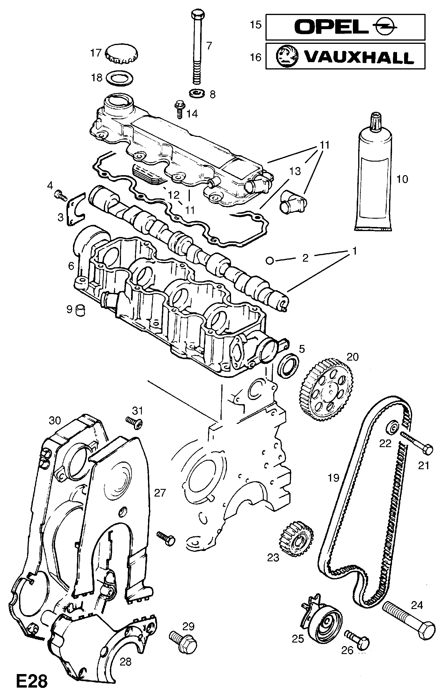 Vauxhall 56 36 722 - Натяжной ролик, зубчатый ремень ГРМ unicars.by