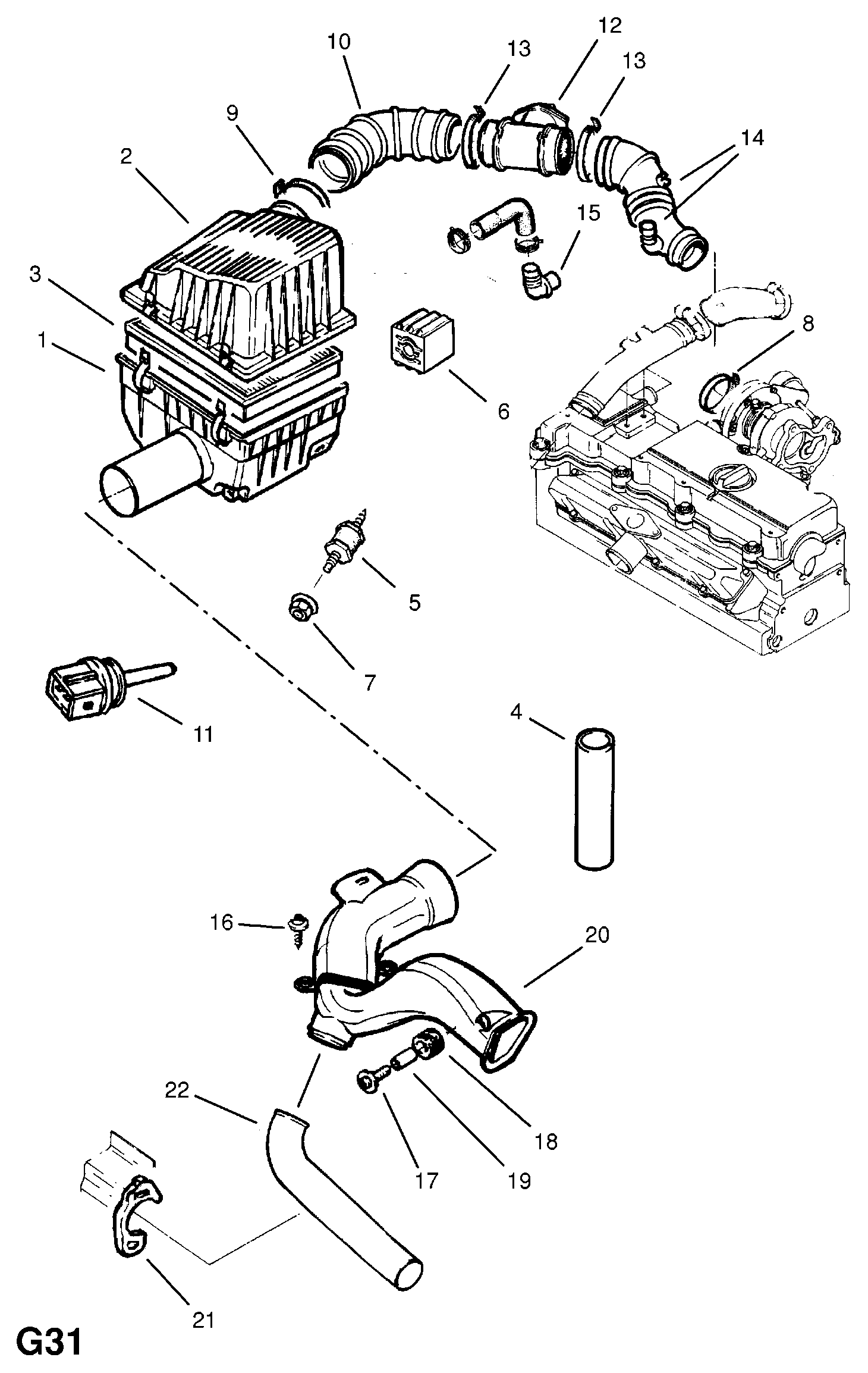 General Motors 5834252 - Воздушный фильтр, двигатель unicars.by