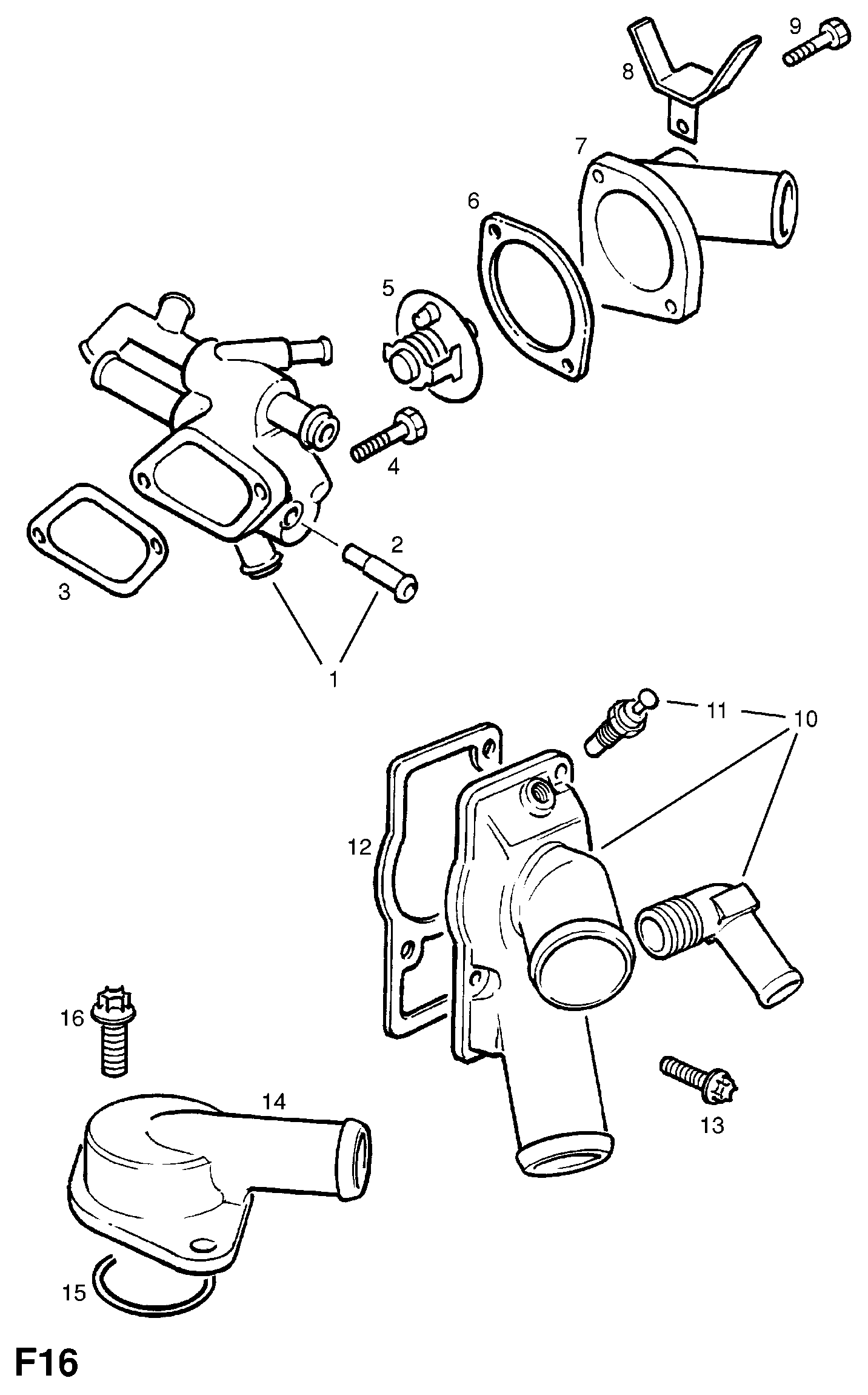 Opel 13 38 087 - Термостат охлаждающей жидкости / корпус unicars.by