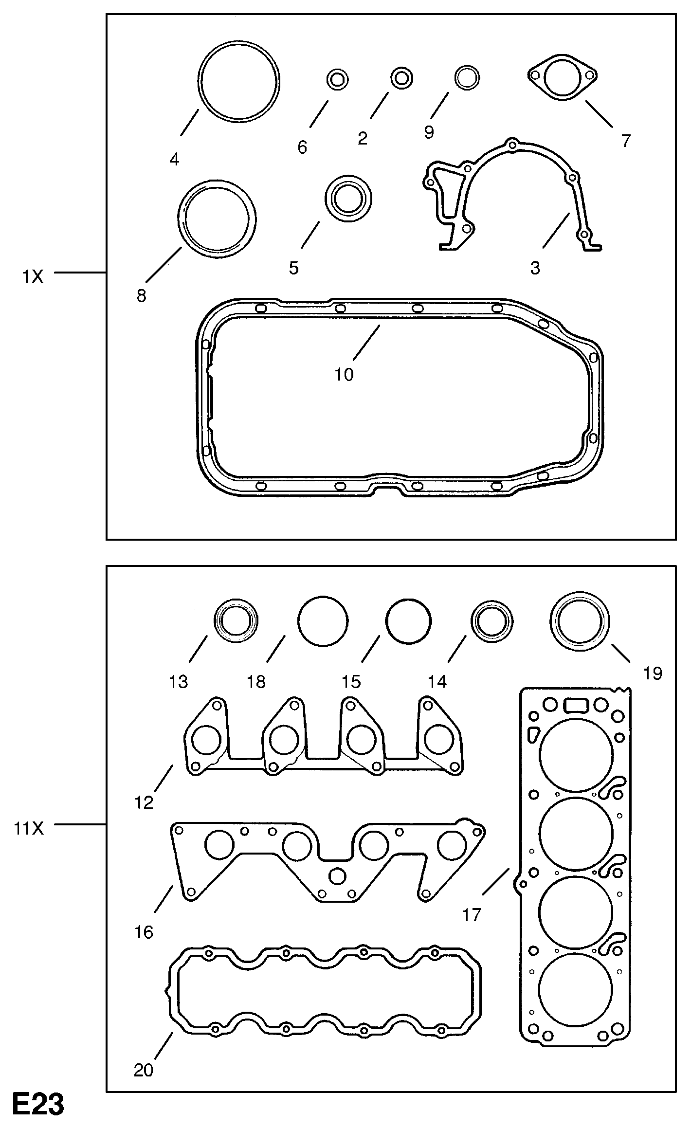 General Motors 636838 - Комплект прокладок, головка цилиндра unicars.by