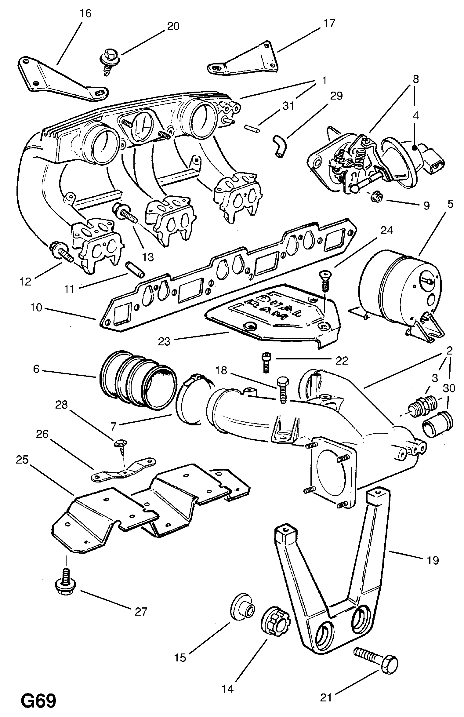 Opel 2000322 - Болт, система выпуска unicars.by