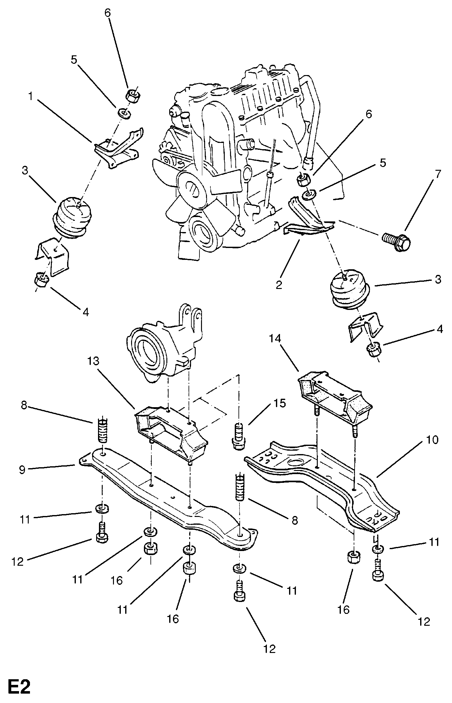 Opel 6 82 554 - Подвеска, ступенчатая коробка передач unicars.by