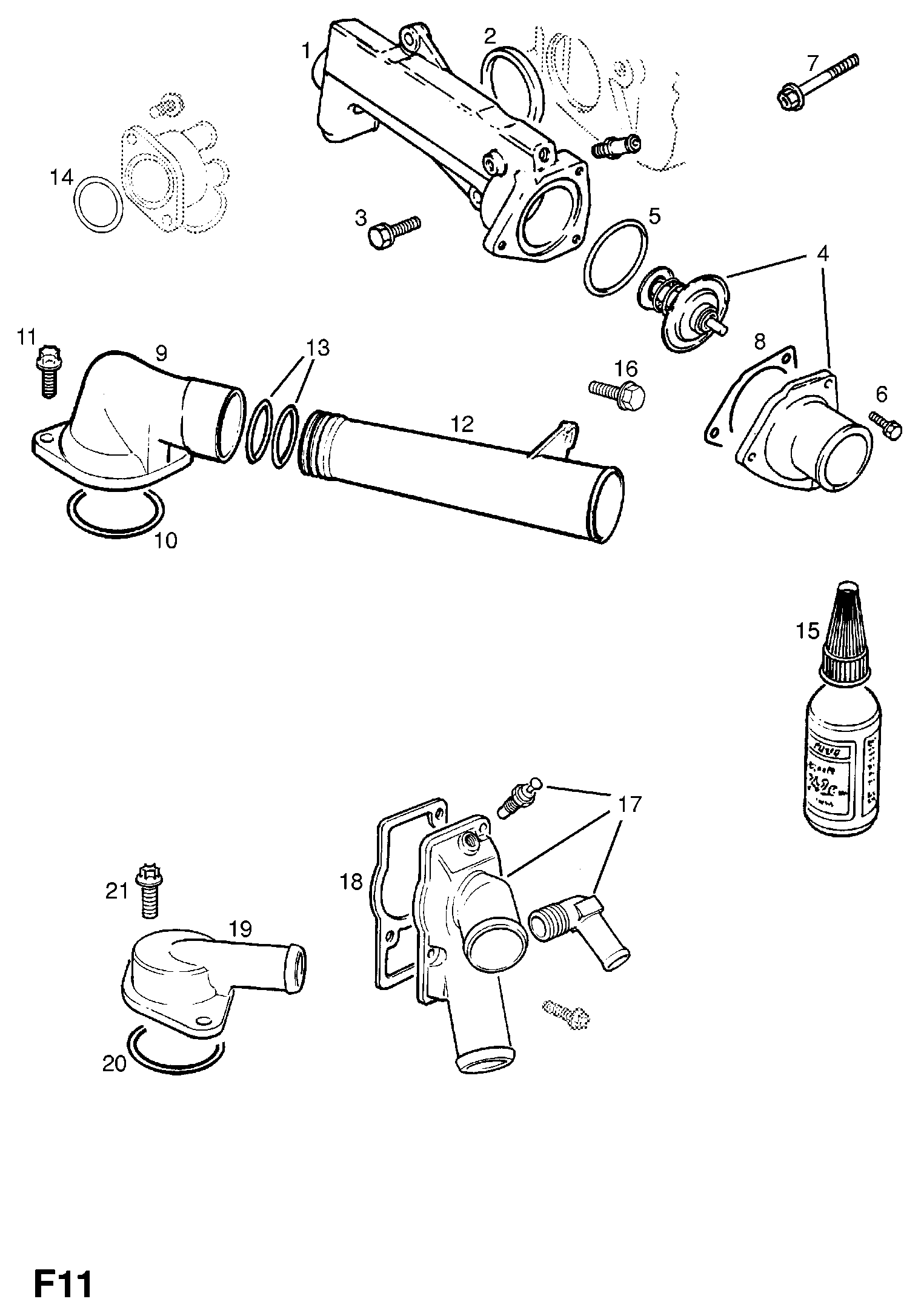 Opel 13 38 084 - Термостат охлаждающей жидкости / корпус unicars.by