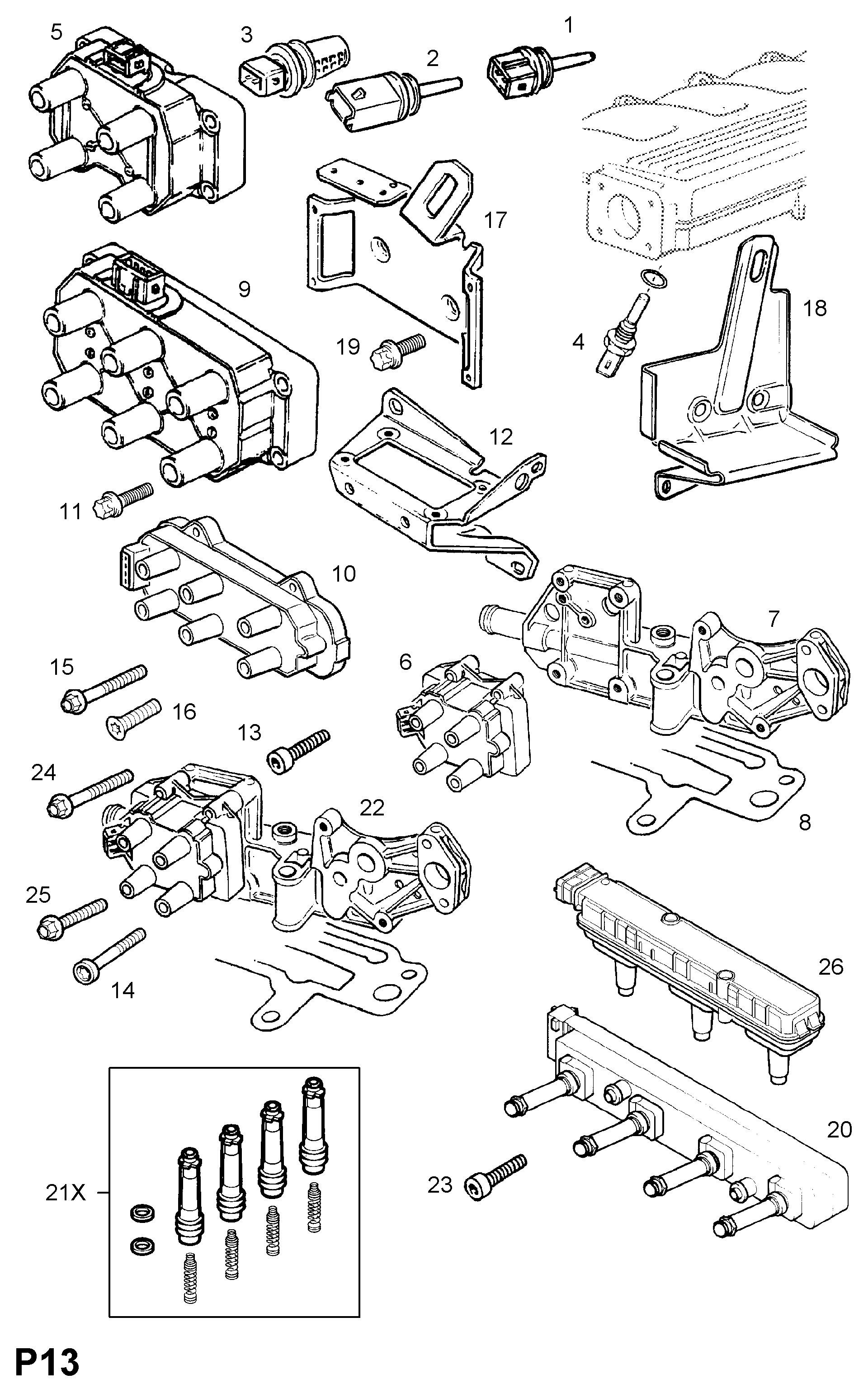 Opel 20 05 110 - Комплект цепи привода распредвала unicars.by