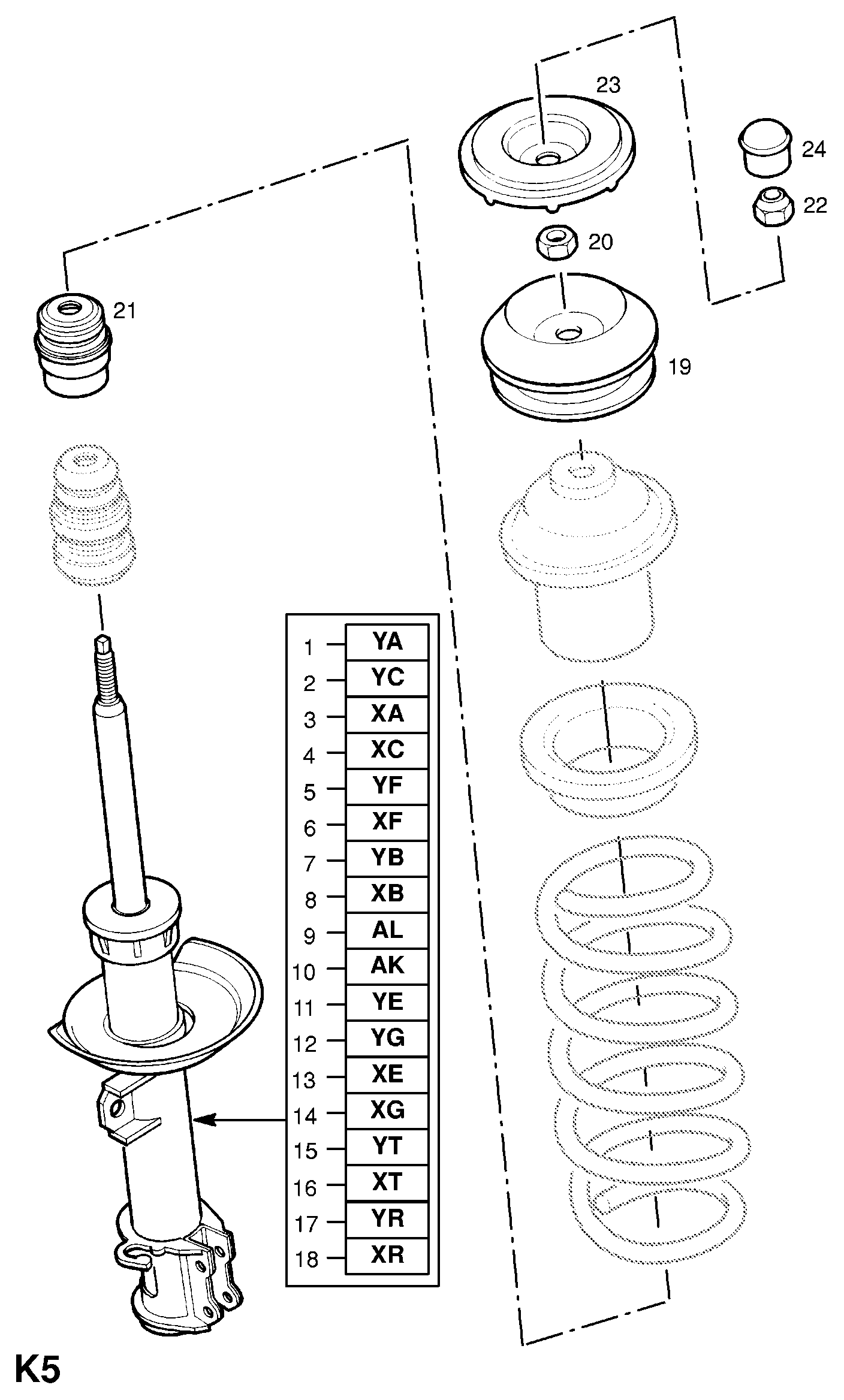 General Motors 344368 - SHOCK ABSORBER, ASSY., FRONT, RH (IDENT YT)  (PRODUCTION NO. 131 unicars.by