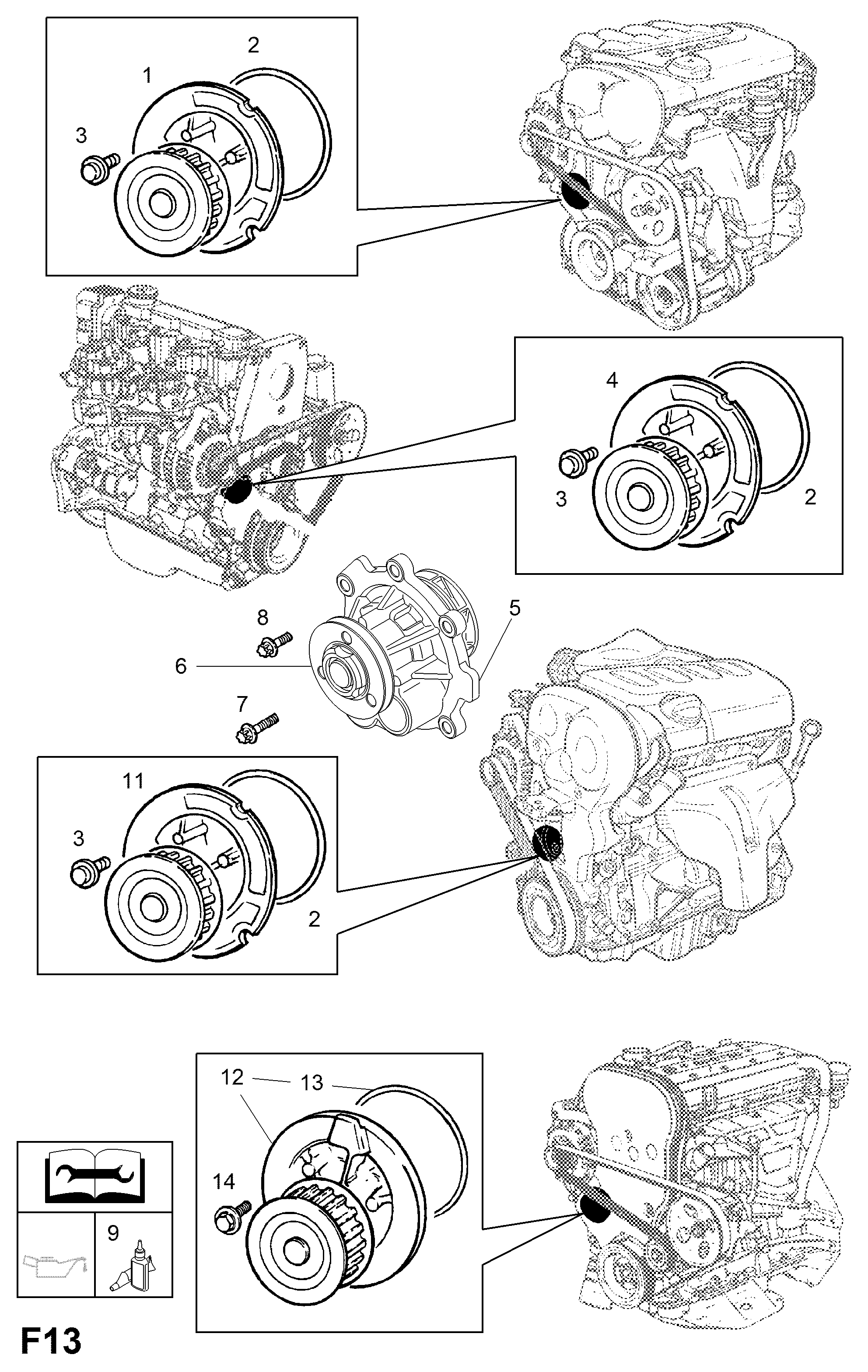 Vauxhall 1334077 - Водяной насос unicars.by