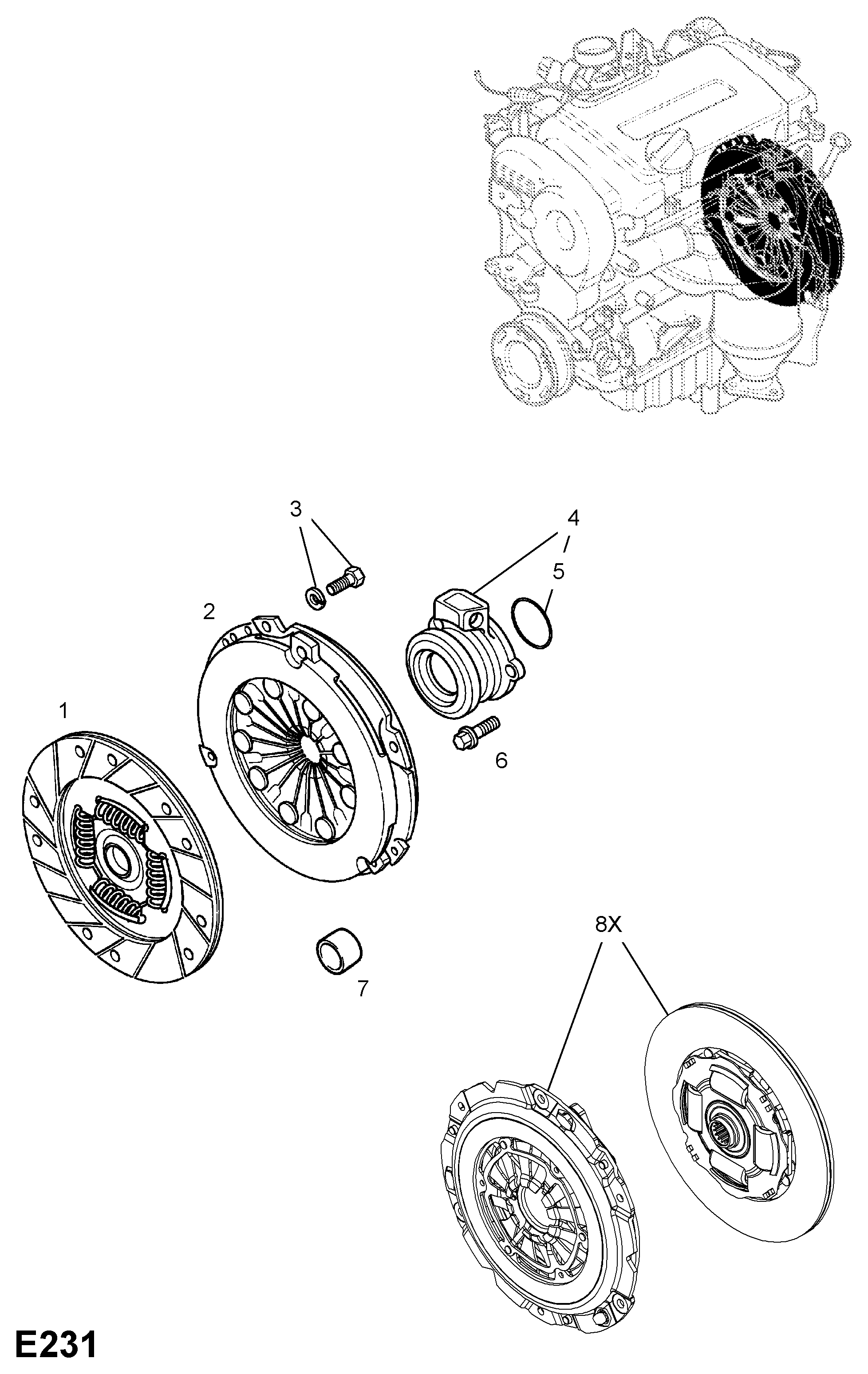 Opel 56 79 332 - Центральный выключатель, система сцепления unicars.by