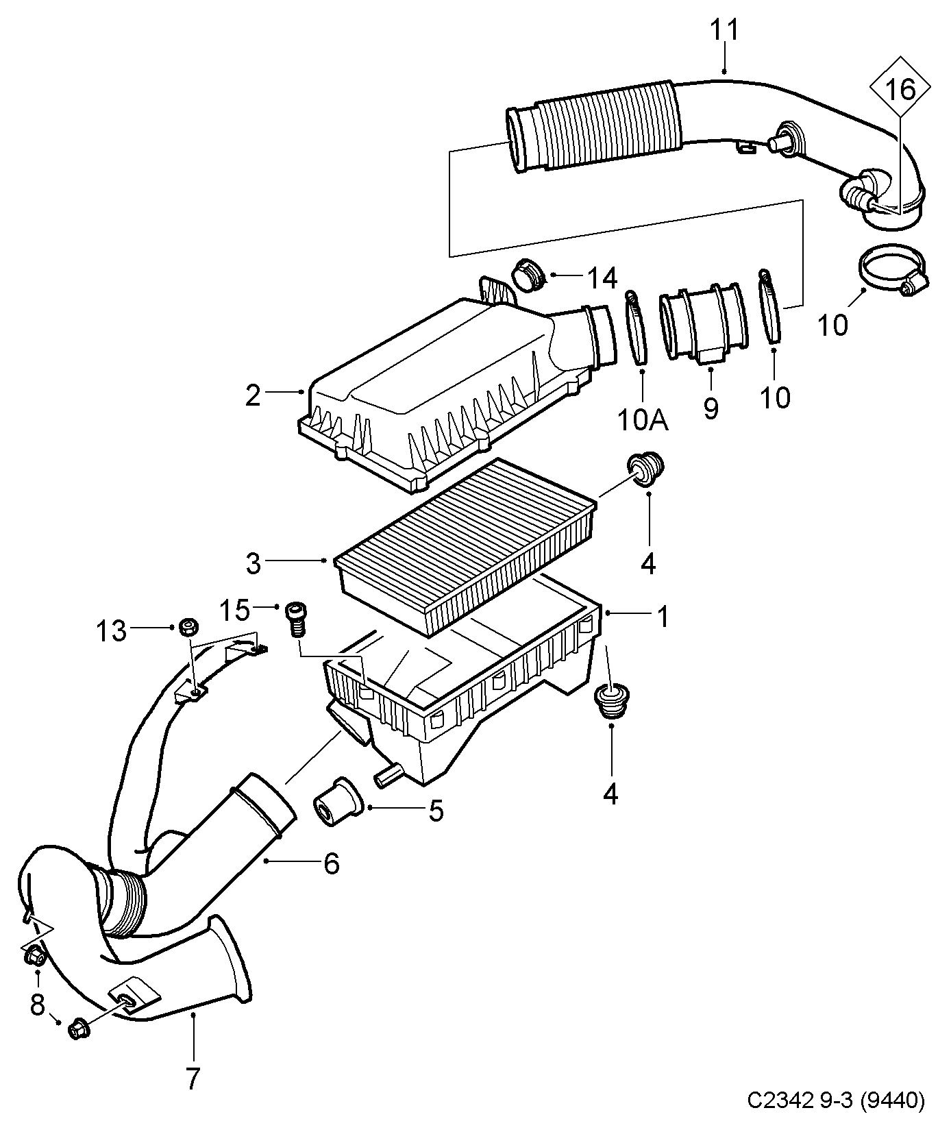 VW 12804494 - Воздушный фильтр, двигатель unicars.by