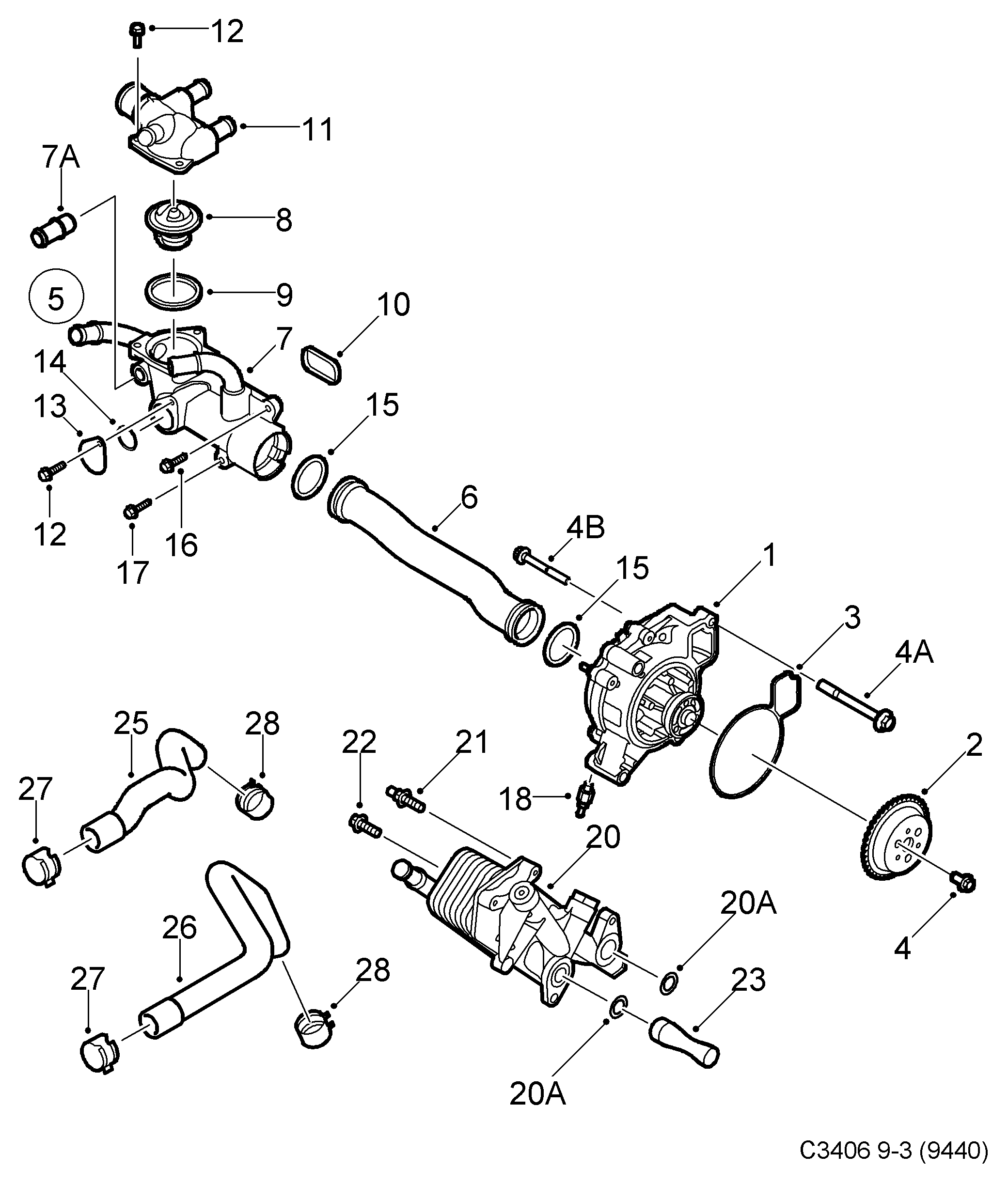 Chevrolet 93181118 - Водяной насос unicars.by