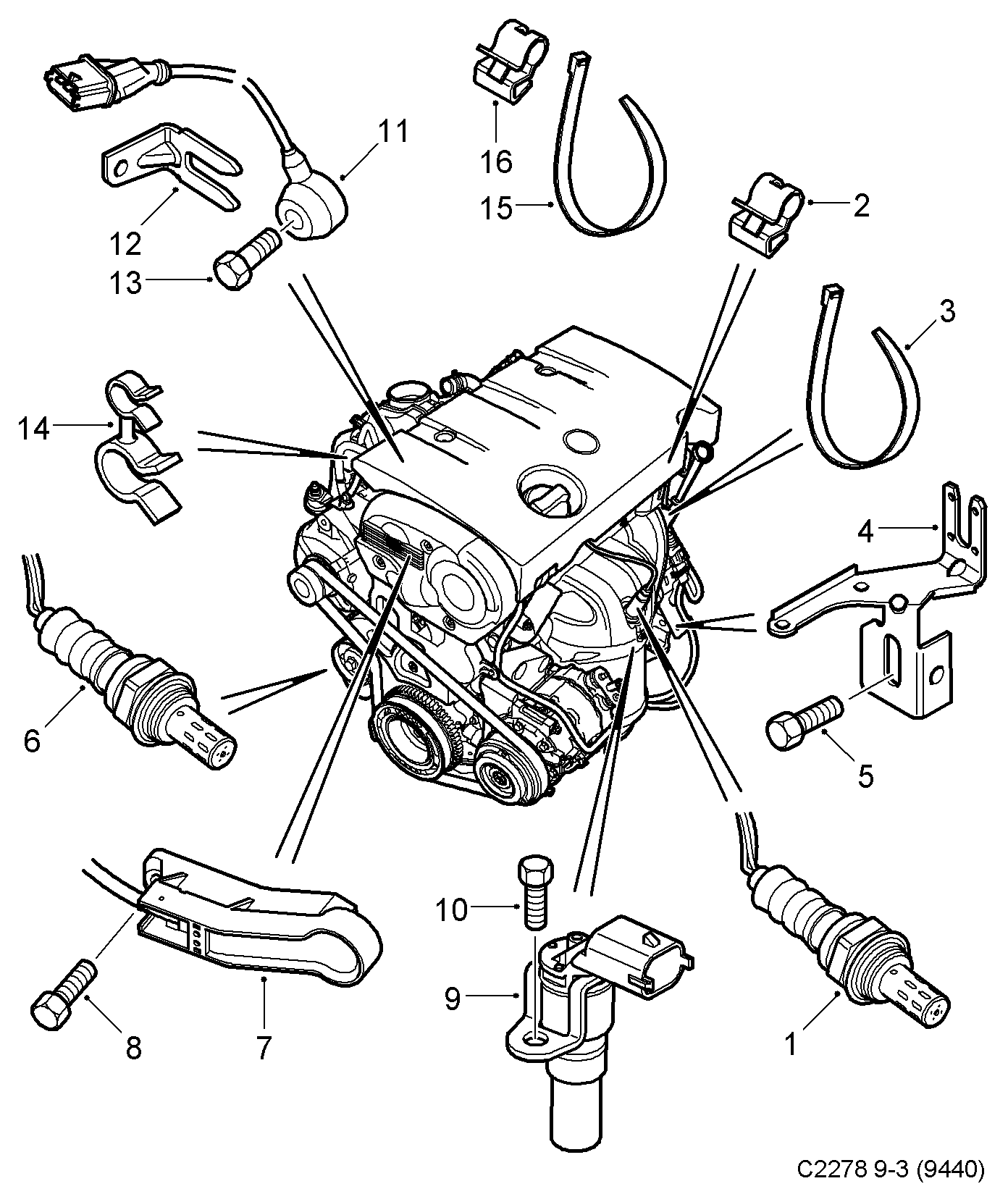 Chevrolet 9202575 - Лямбда-зонд, датчик кислорода unicars.by