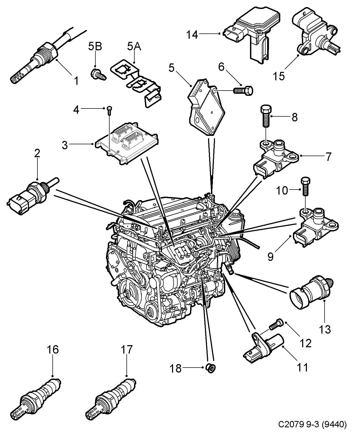 Cadillac 55353149 - SENSOR, OXYGEN, WITH HARNESS, FRONT EXHAUST PIPE (POSITION 2) unicars.by