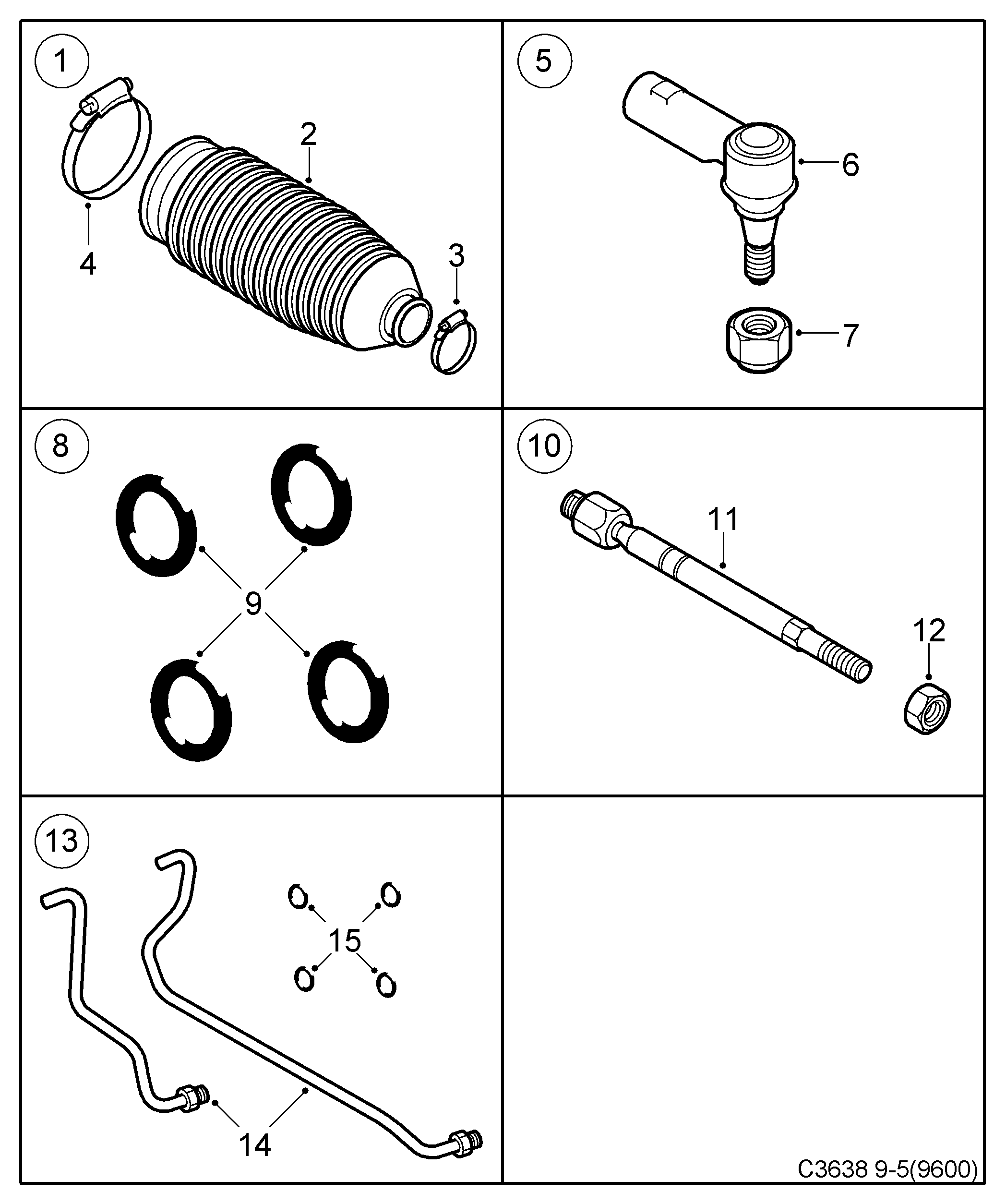 SAAB 5233424 - Осевой шарнир, рулевая тяга unicars.by