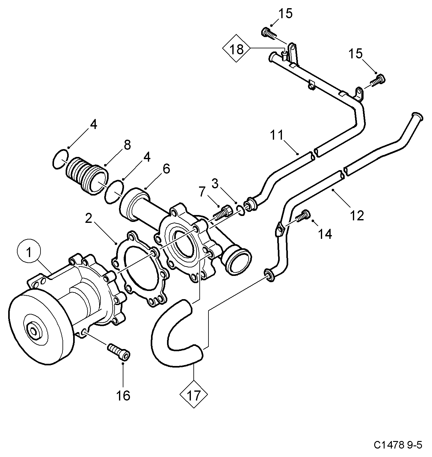 Scania 8822710 - Coolant pump unicars.by