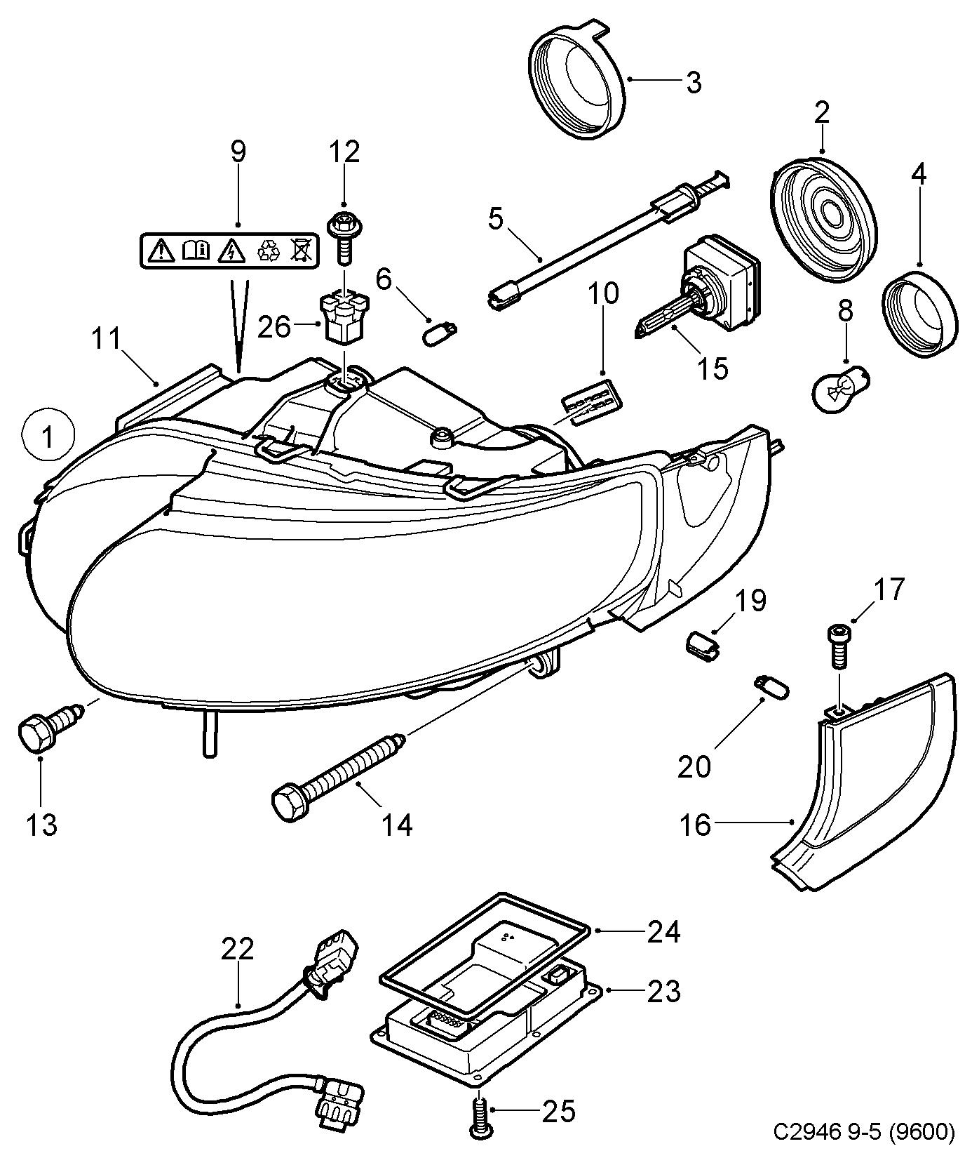 SAAB 93190471 - Дополнительный фонарь сигнал торможения unicars.by