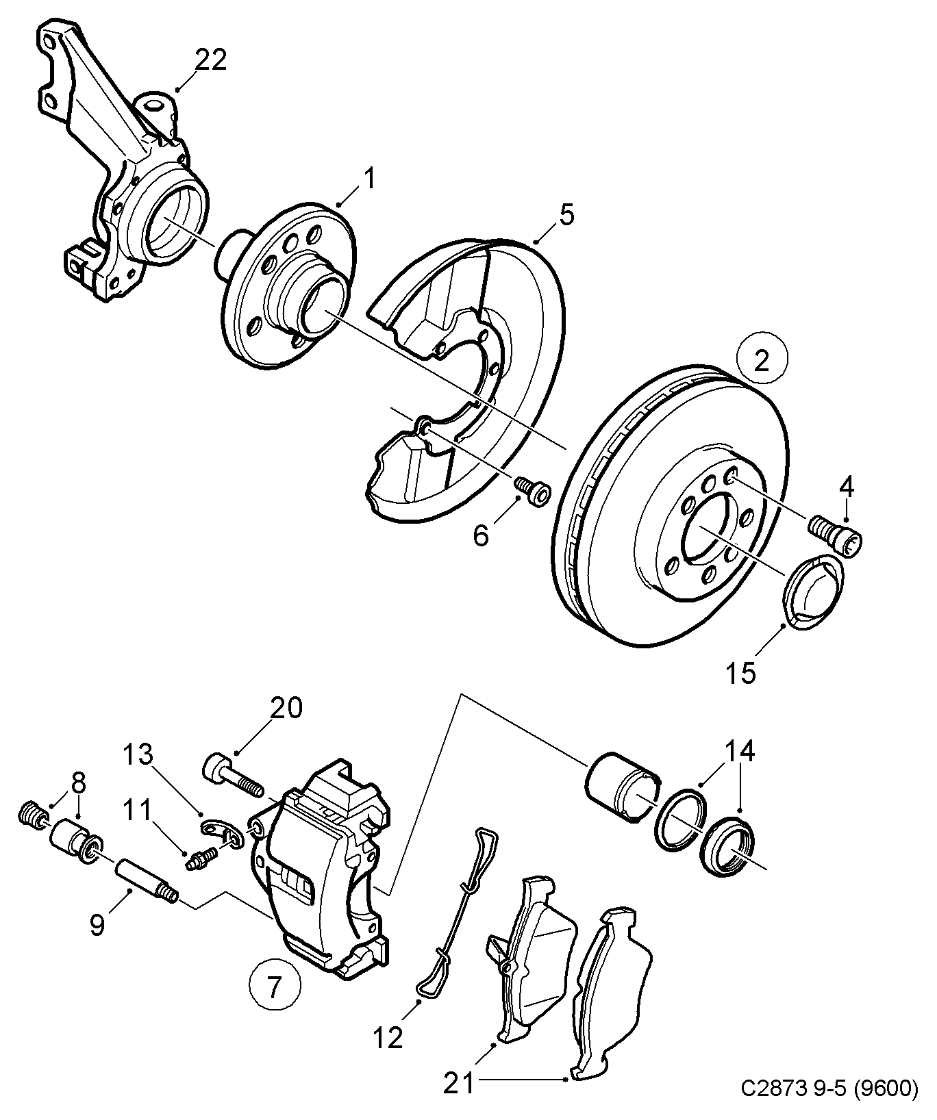 General Motors 90496444 - Ступица колеса, поворотный кулак unicars.by