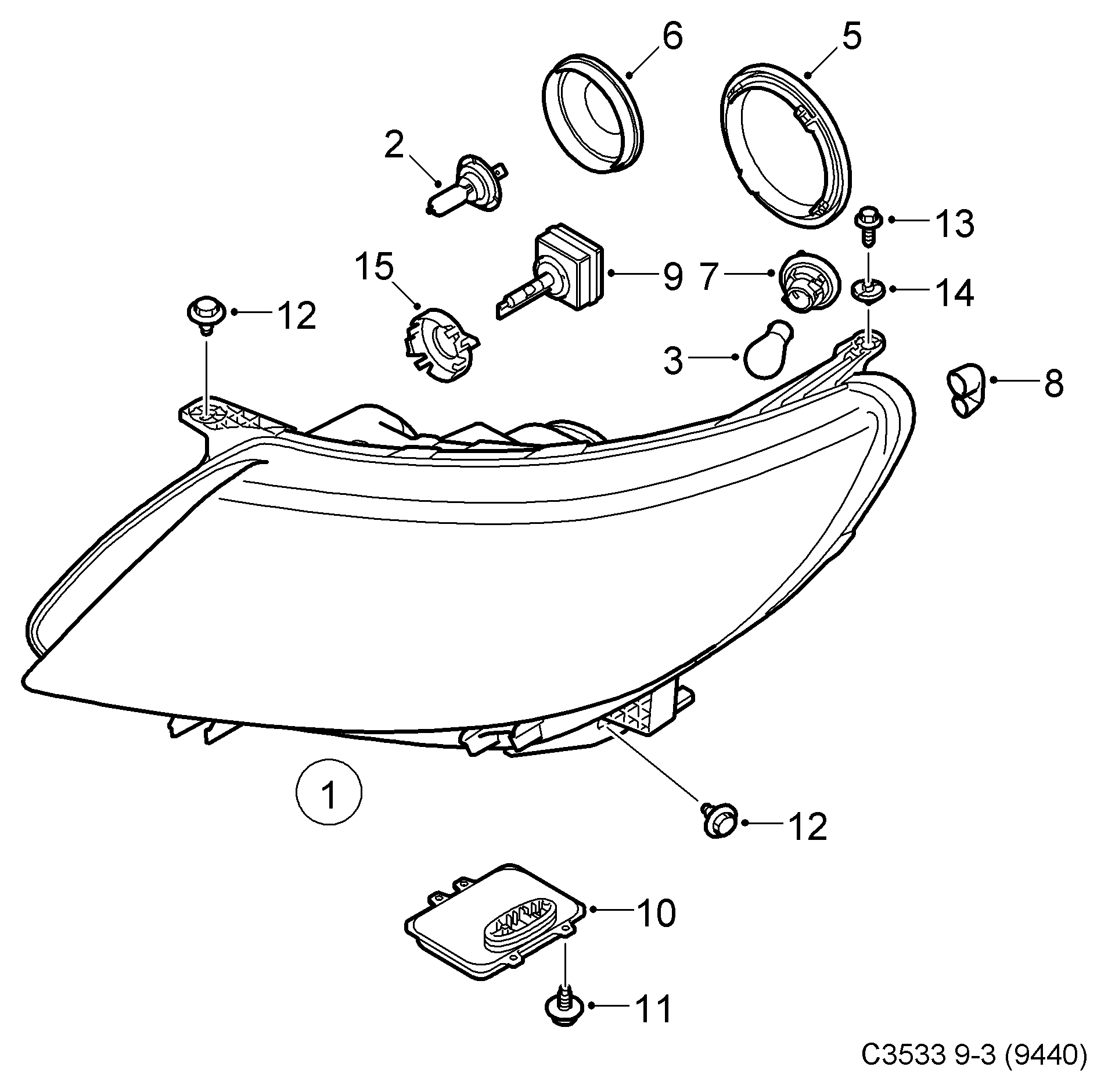 Cadillac 93175452 - Лампа накаливания, фара дальнего света unicars.by