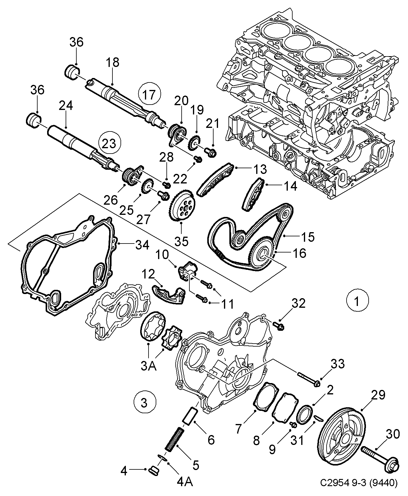 Chevrolet 90537295 - Комплект цепи привода распредвала unicars.by