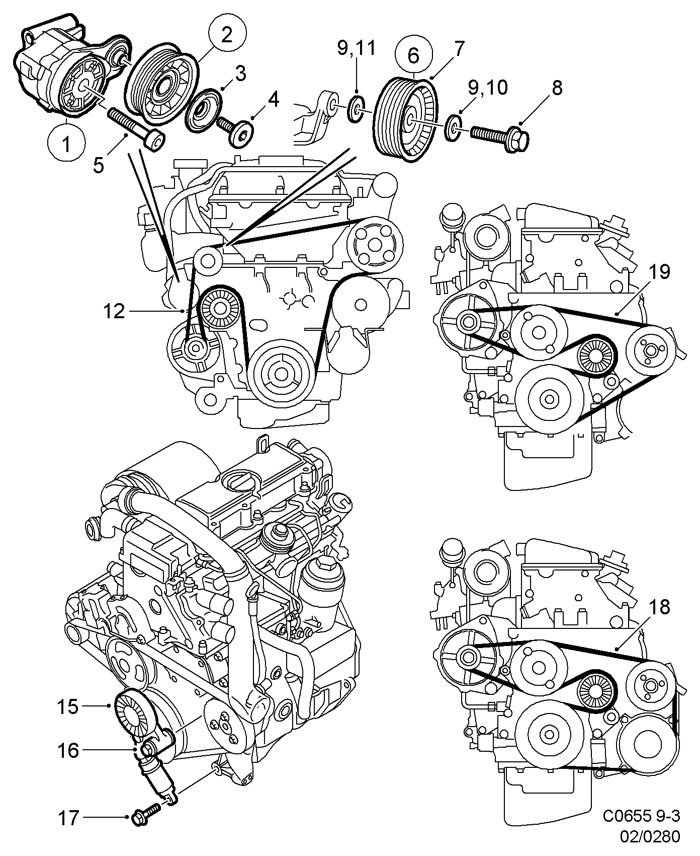 Vauxhall 4 575 478 - Натяжитель, поликлиновый ремень unicars.by