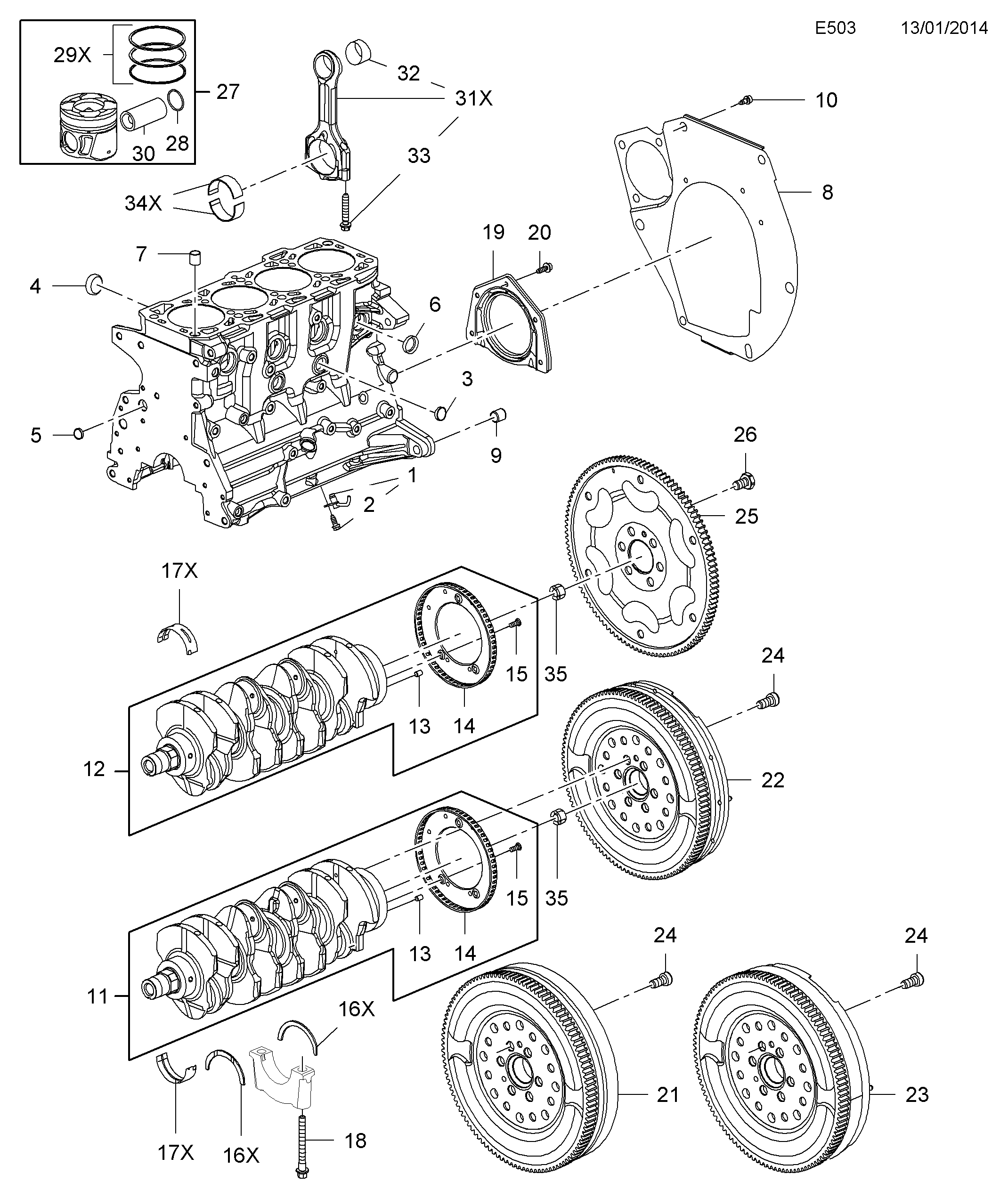 Opel 6 16 334 - Комплект болтов, маховик unicars.by