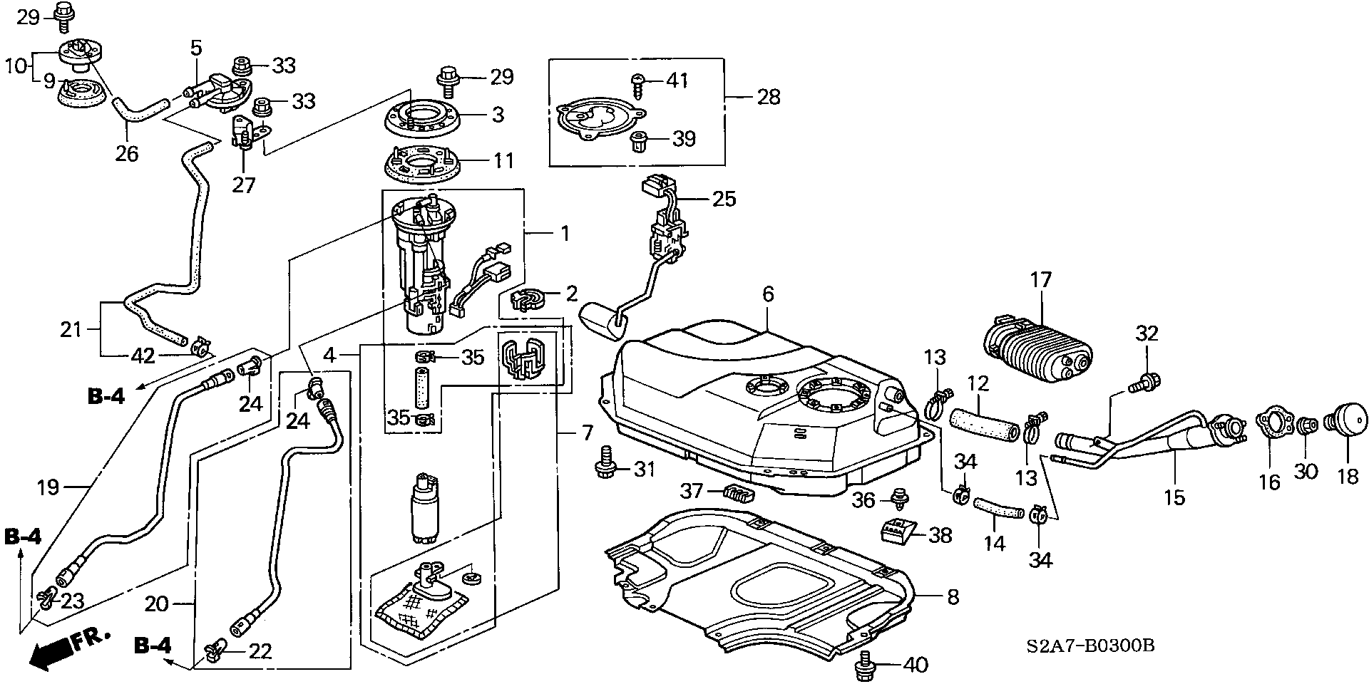 Honda 16010-S84-A01 - Топливный фильтр unicars.by