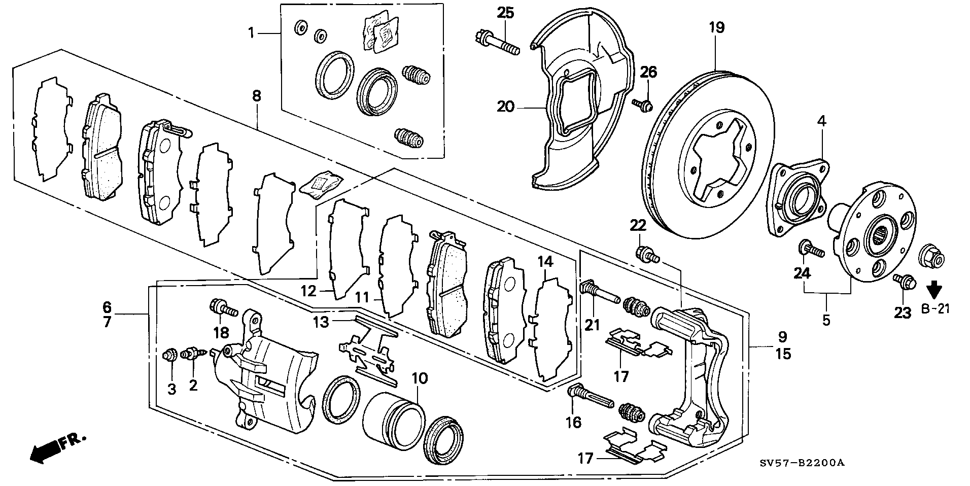 Honda 45022-SS0-G00 - Тормозные колодки, дисковые, комплект unicars.by