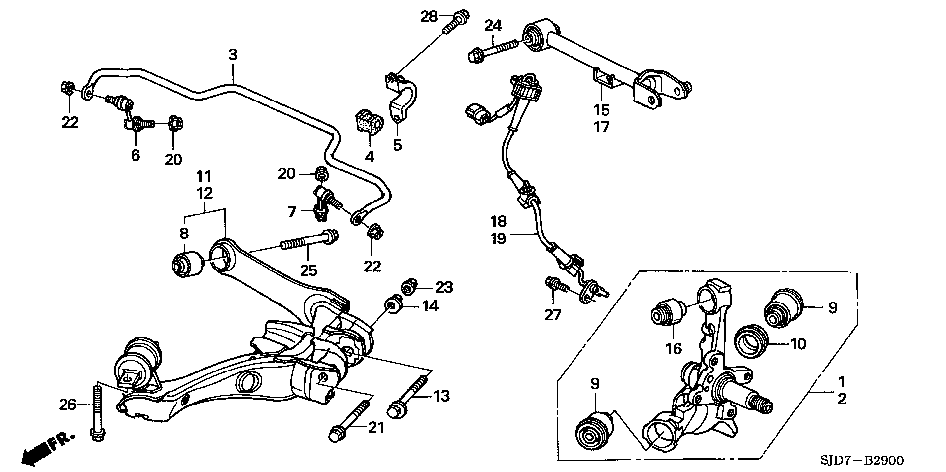 Honda 52390-SJF-000 - Сайлентблок, рычаг подвески колеса unicars.by