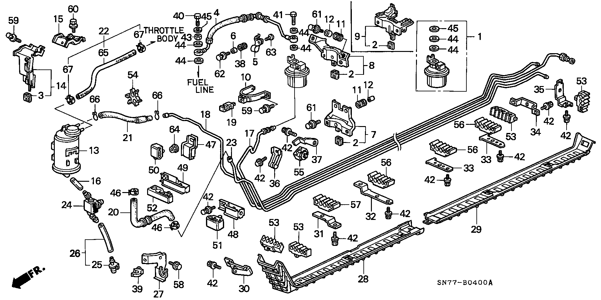 Honda 16010-SM4-931 - Топливный фильтр unicars.by