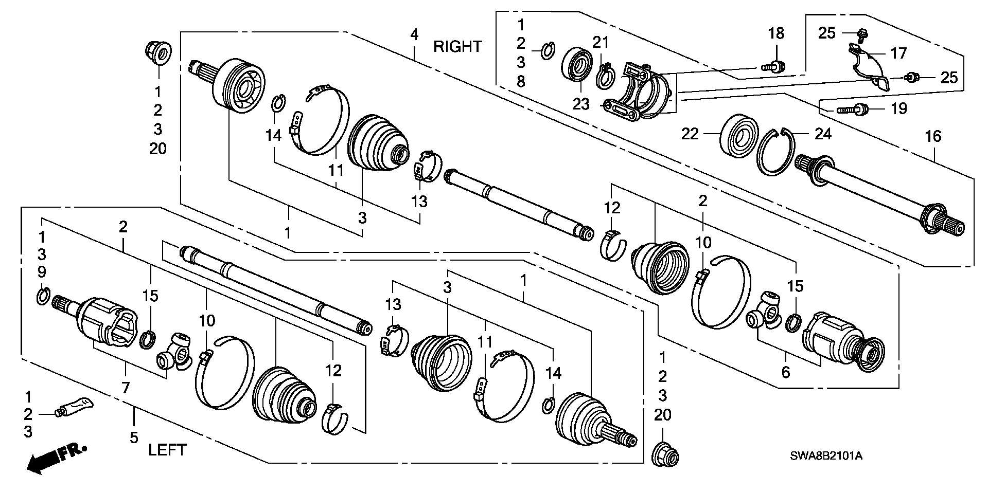 Honda 44018-SJM-000 - Пыльник, приводной вал unicars.by