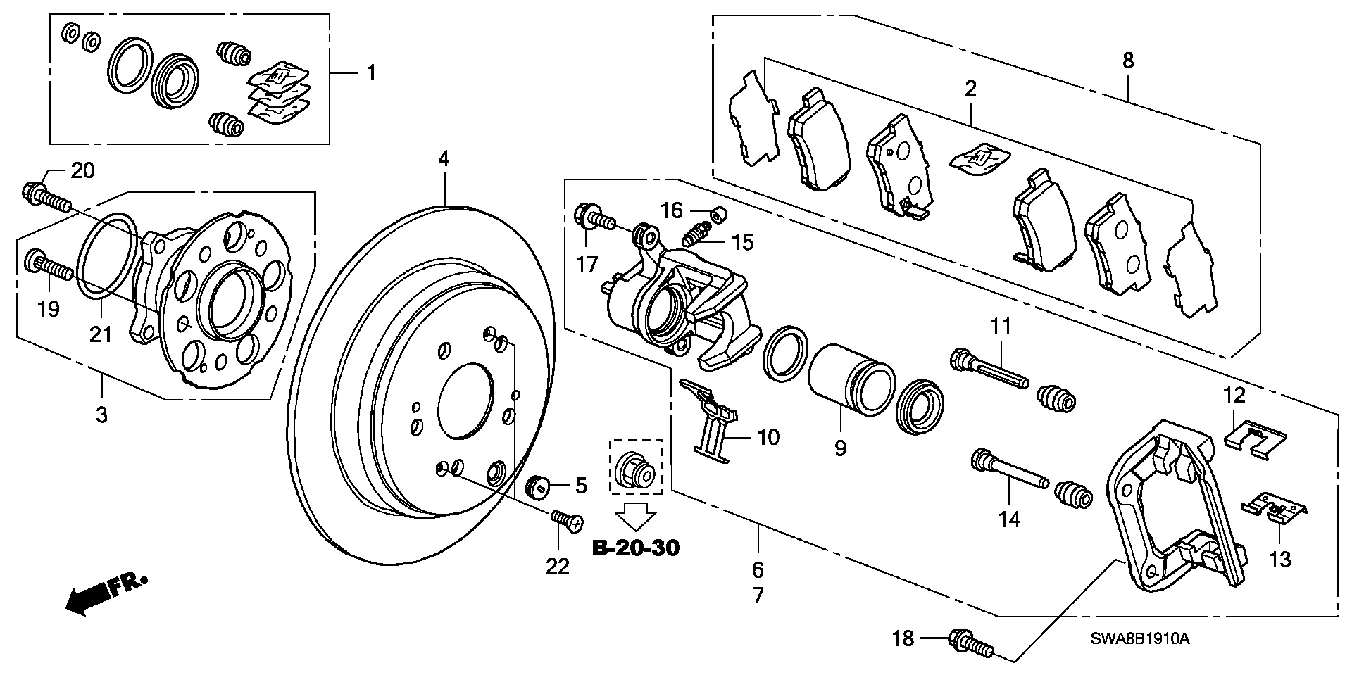 Honda 43019SWAA10 - Тормозной суппорт unicars.by