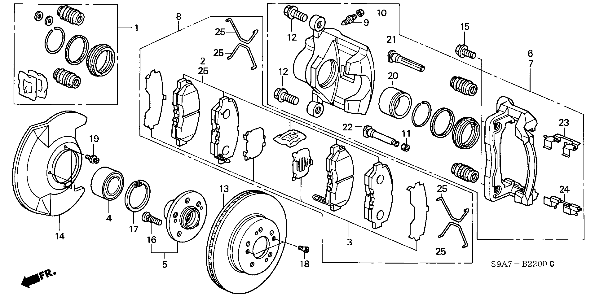 Honda 06450-S9A-E51 - Тормозные колодки, дисковые, комплект unicars.by