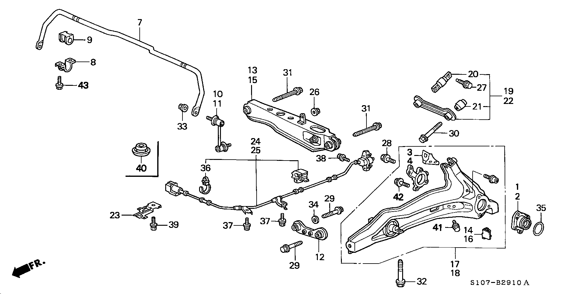 Honda 52371-S10-A12 - Сайлентблок, рычаг подвески колеса unicars.by