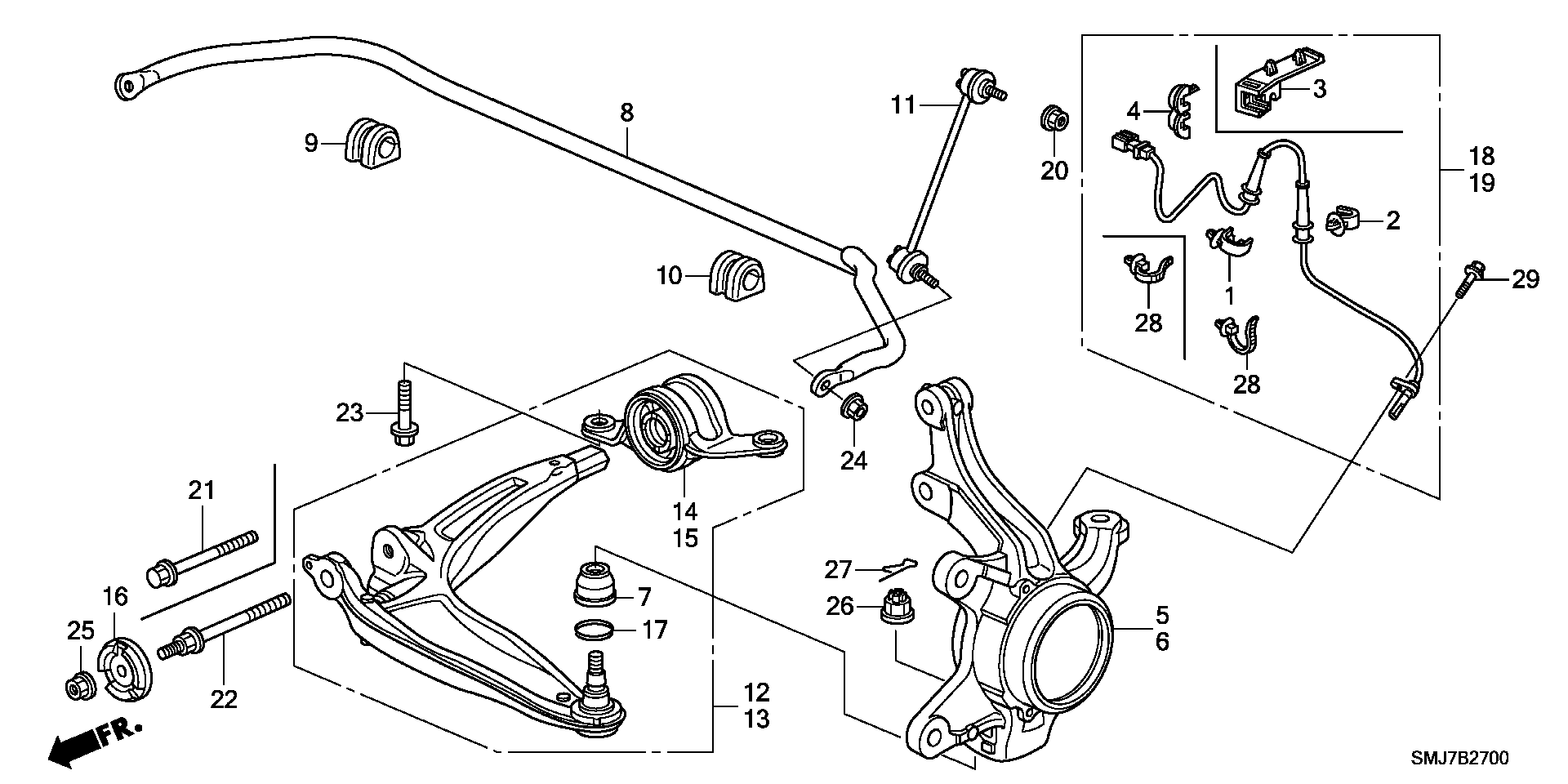 Honda 51395-SMG-E05 - Сайлентблок, рычаг подвески колеса unicars.by