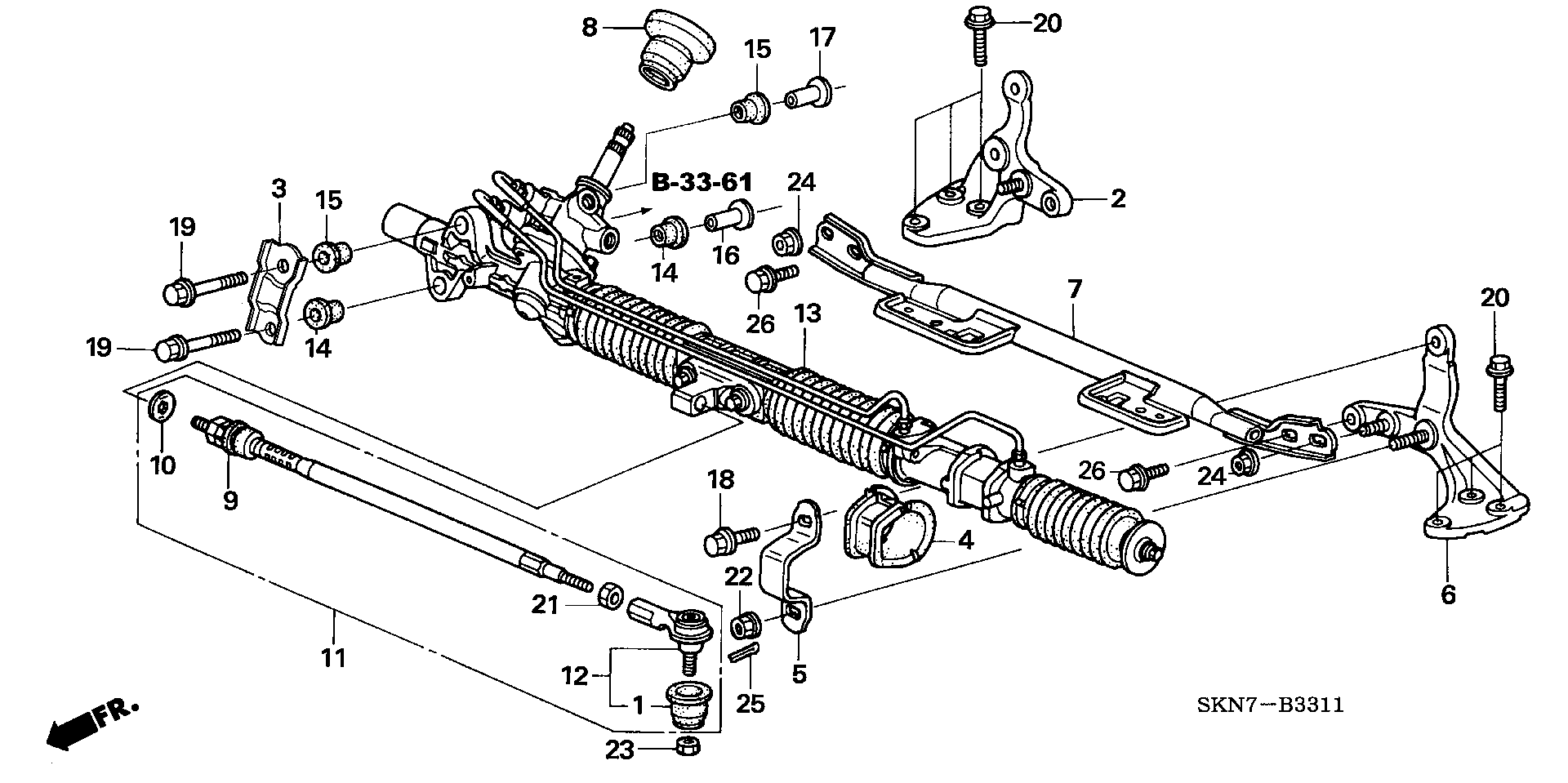 Honda 53541-S7A-003 - Наконечник рулевой тяги, шарнир unicars.by