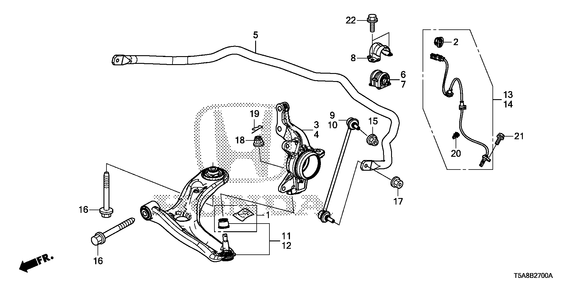 Honda 51350 T5A J01 - Сайлентблок, рычаг подвески колеса unicars.by