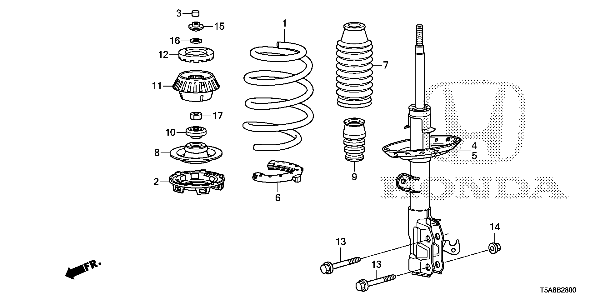 Honda 51726SFA005 - Опора стойки амортизатора, подушка unicars.by