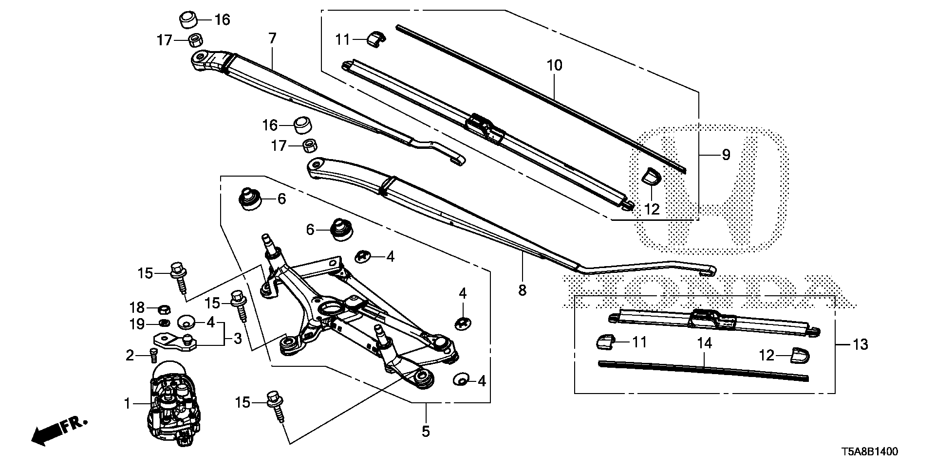 Honda 76630-T5A-J02 - BLADE, WINDSHIELD WIPER (350MM) (PASSENGER SIDE) unicars.by