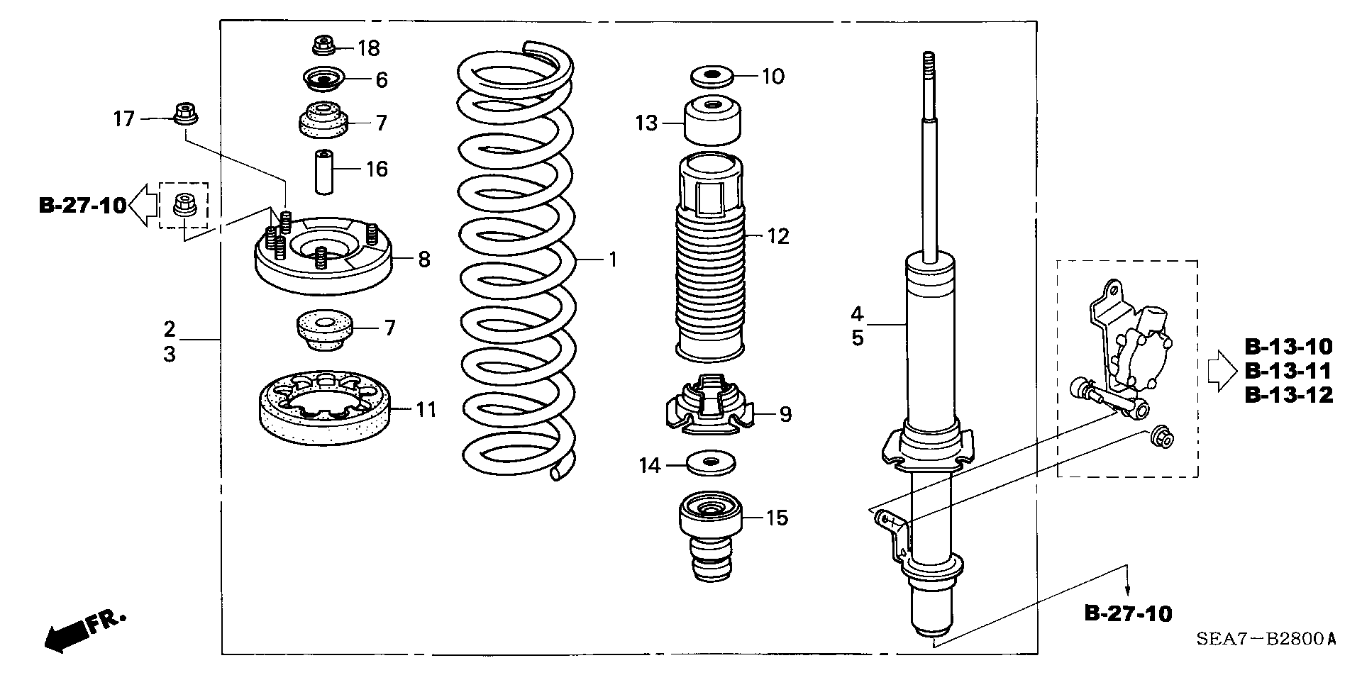 Honda 51631-SL0-003 - Опора стойки амортизатора, подушка unicars.by