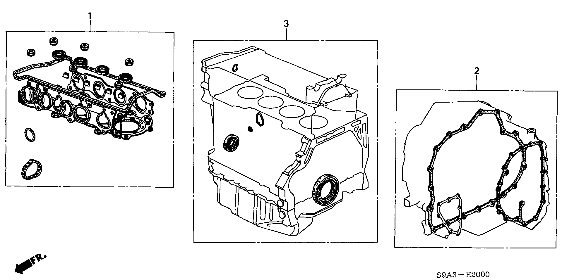 Honda 06114-RBB-E01 - Комплект прокладок, блок-картер двигателя unicars.by