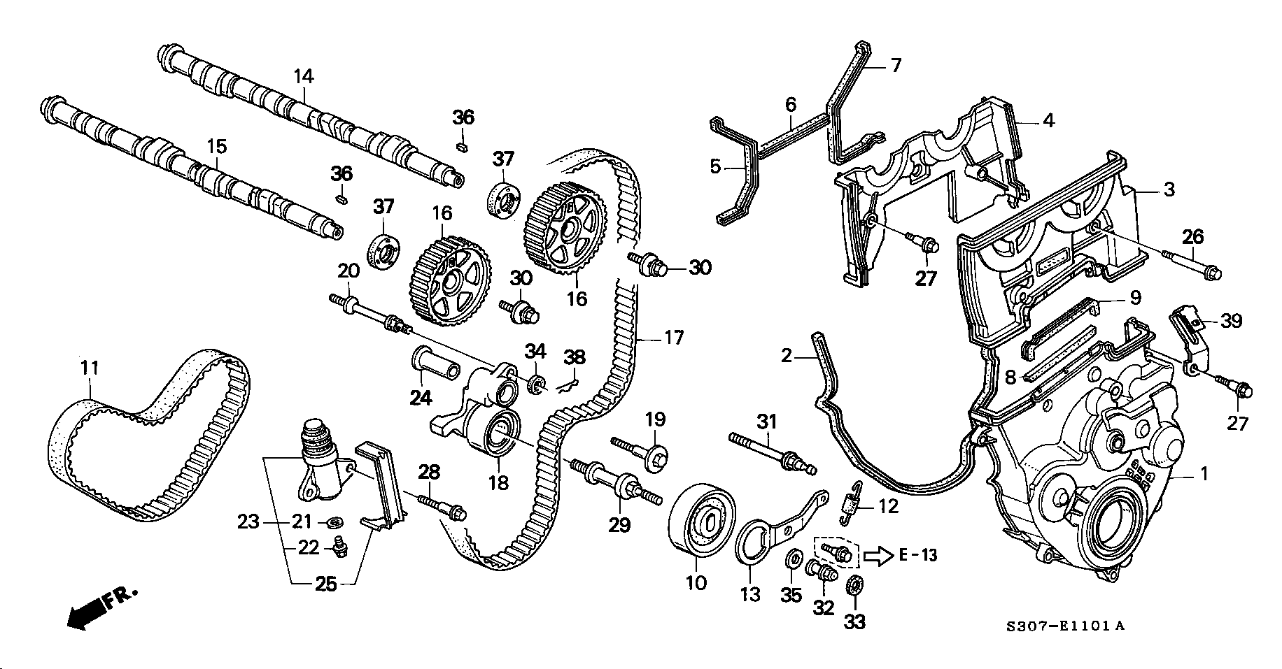 Honda 13404-P13-003 - Натяжной ролик, зубчатый ремень ГРМ unicars.by