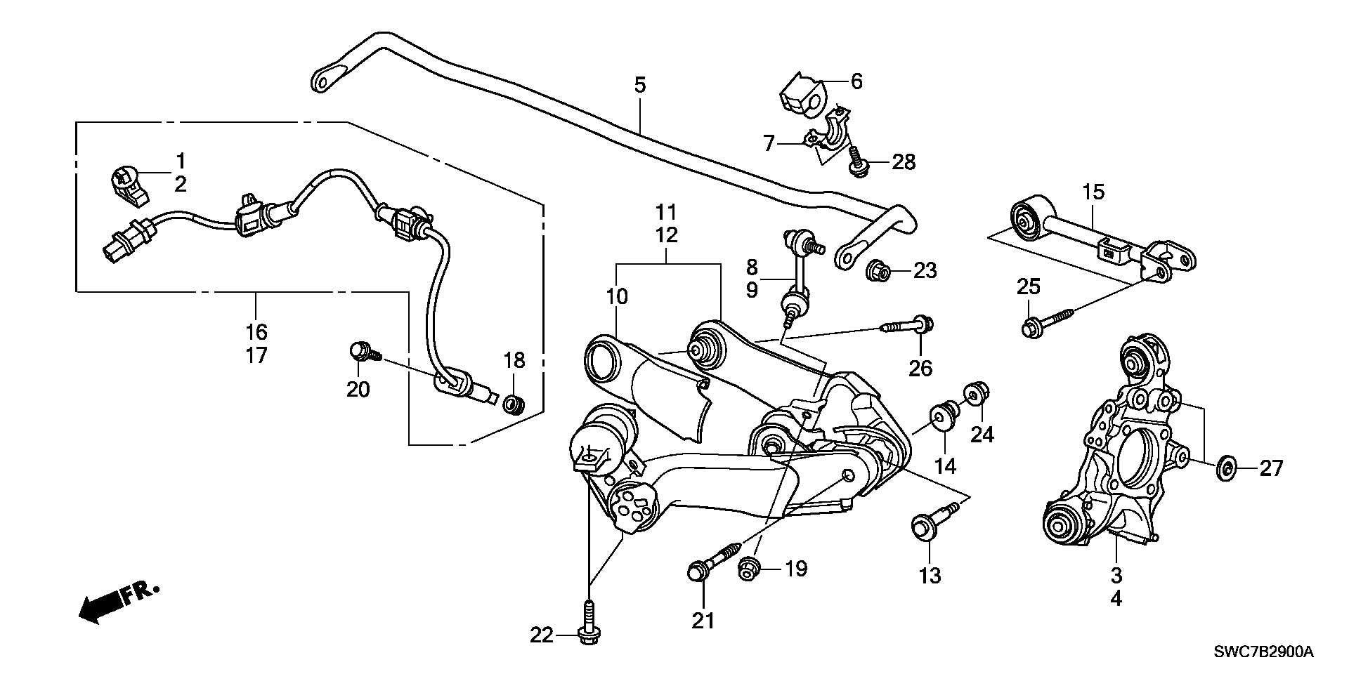 Honda 52390-SWA-A00 - Рычаг подвески колеса unicars.by