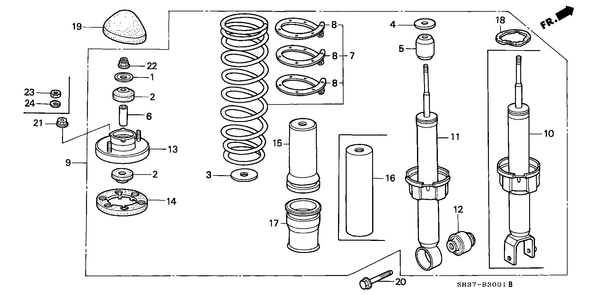 Honda 51621-SB0-003 - Опора стойки амортизатора, подушка unicars.by